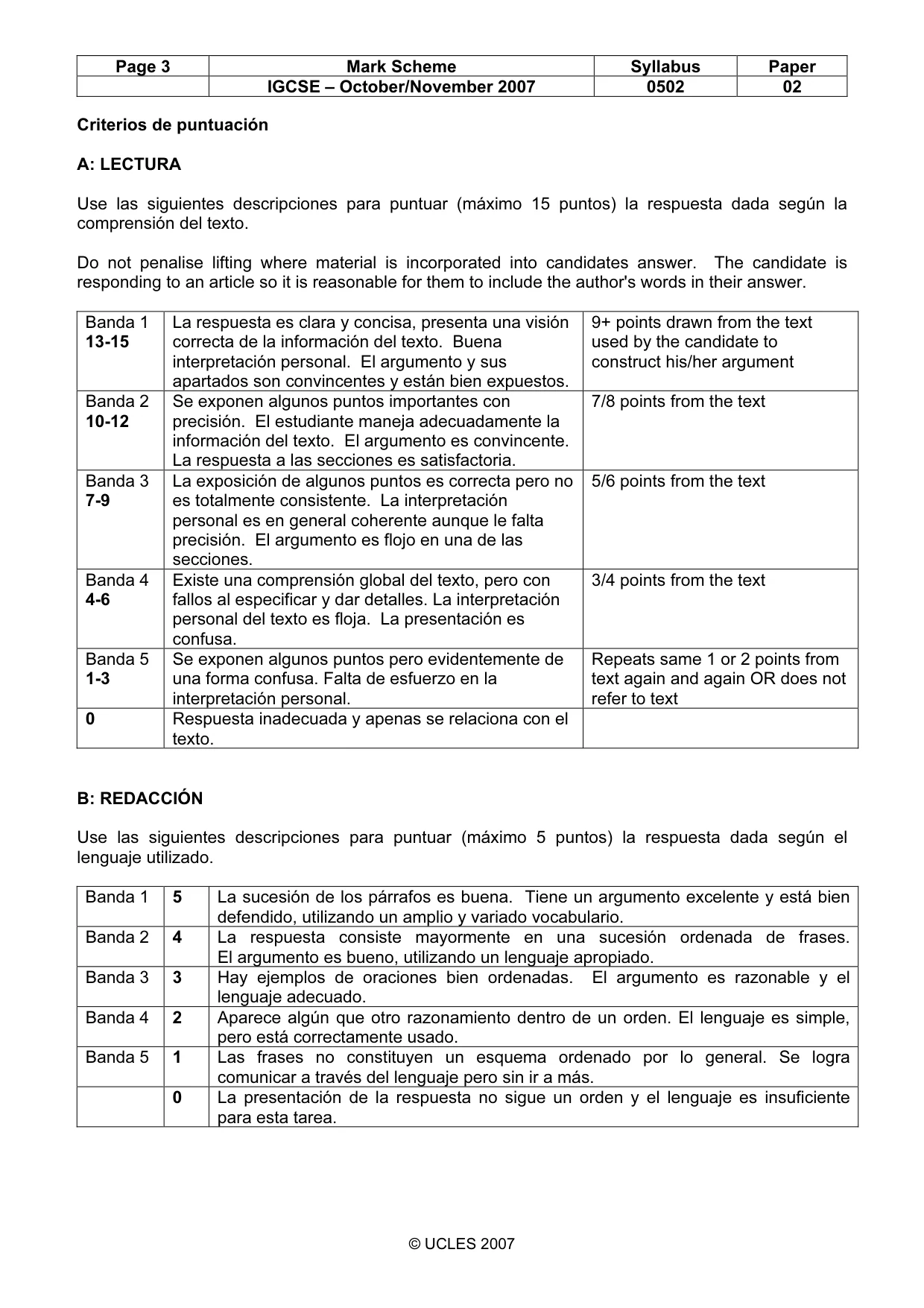 Mark scheme, page 3 of 7