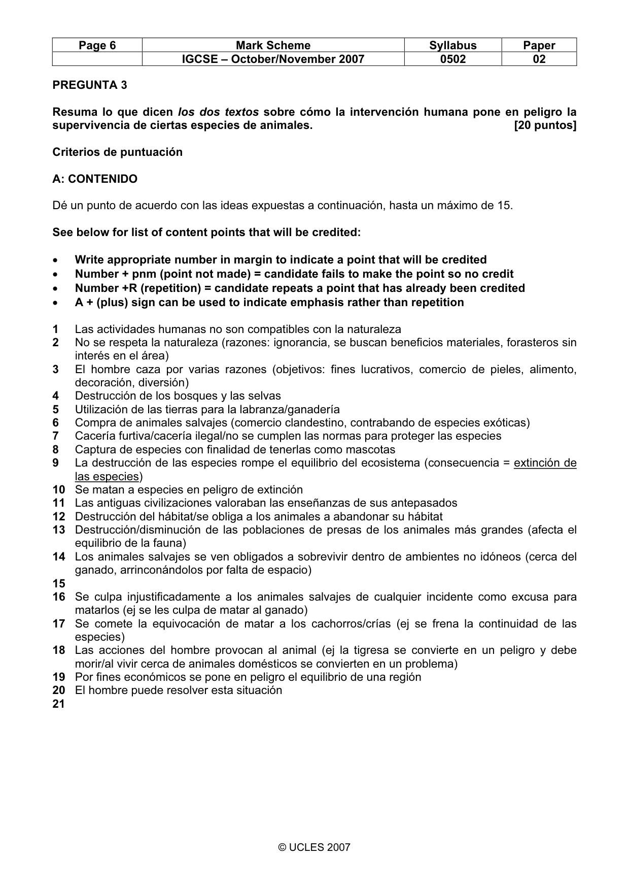 Mark scheme, page 6 of 7