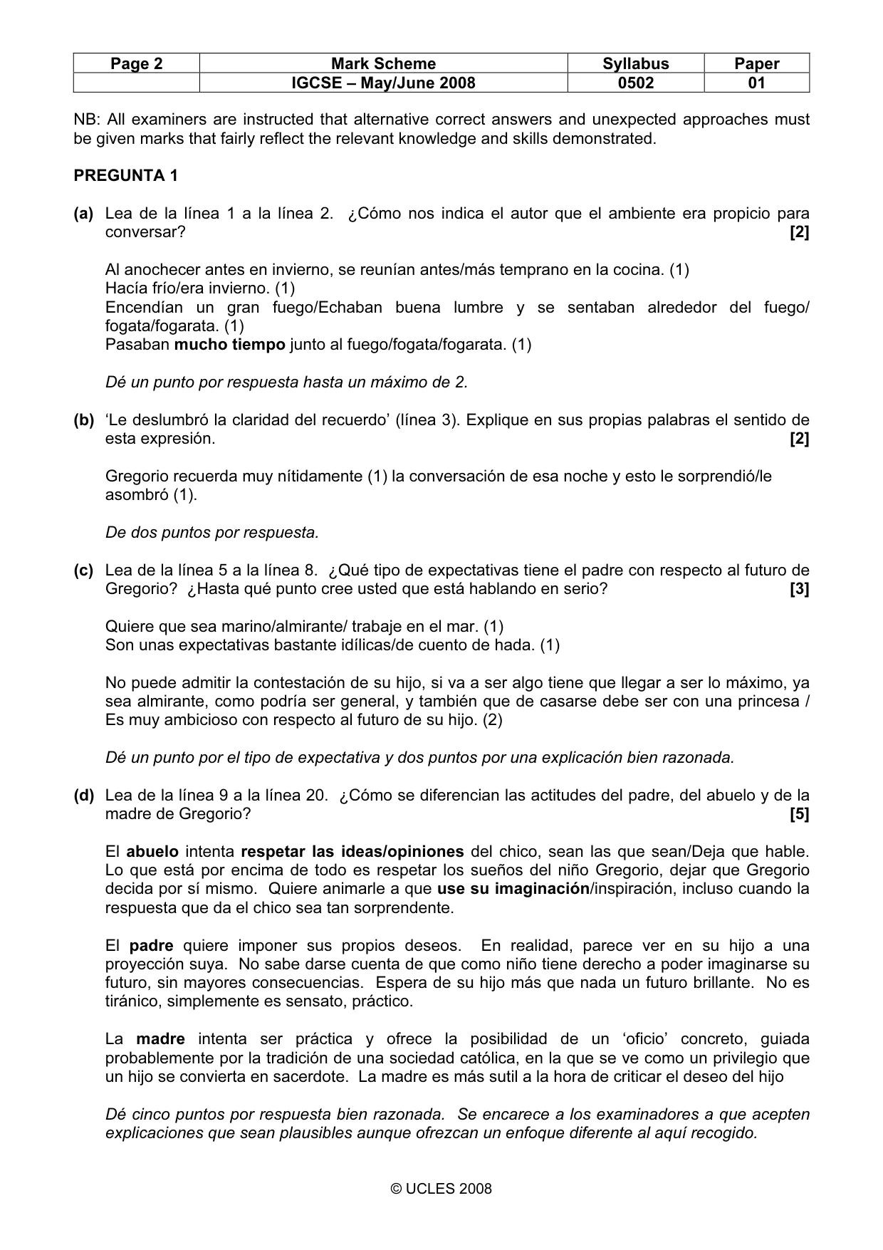 Mark scheme, page 2 of 6