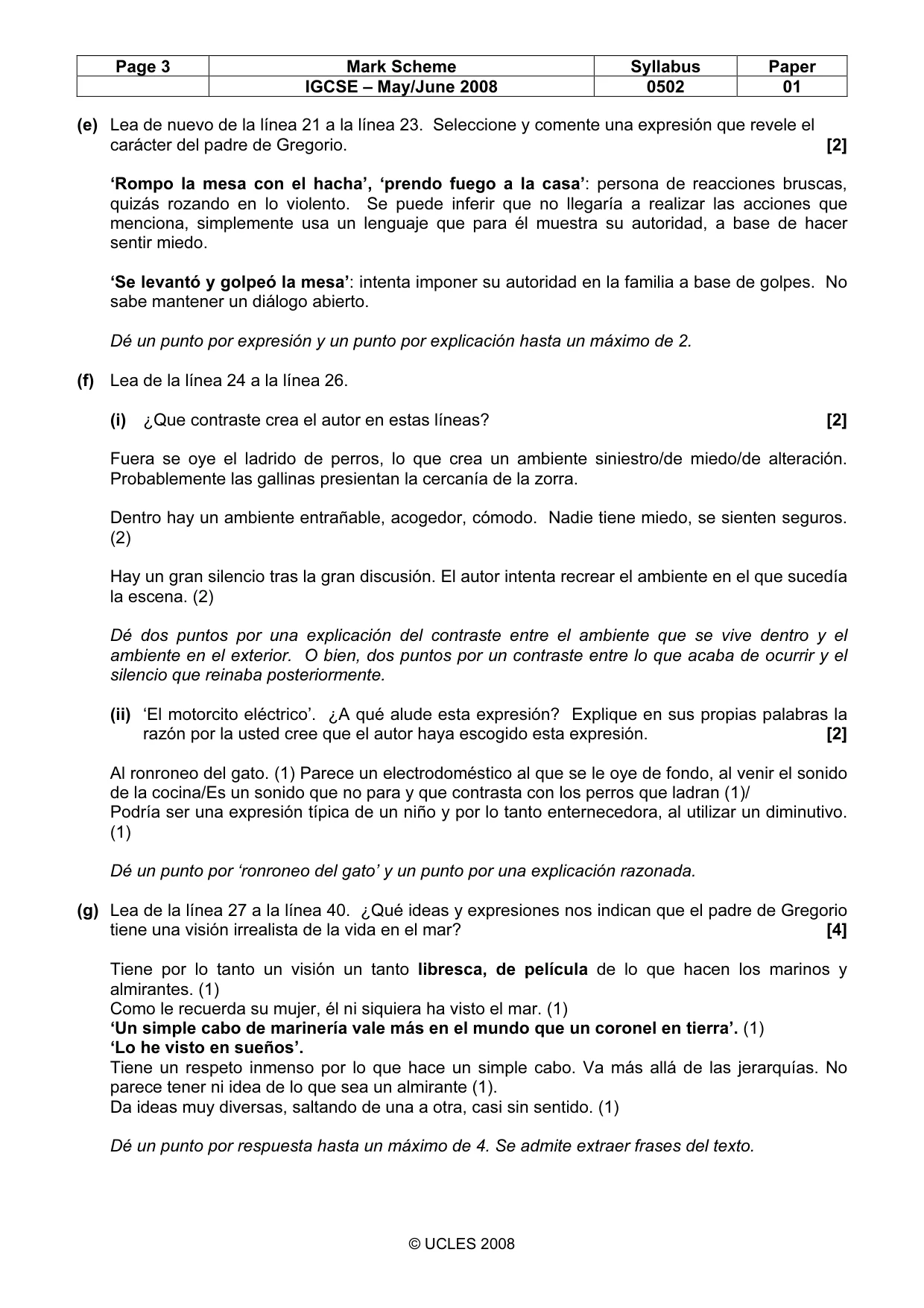 Mark scheme, page 3 of 6