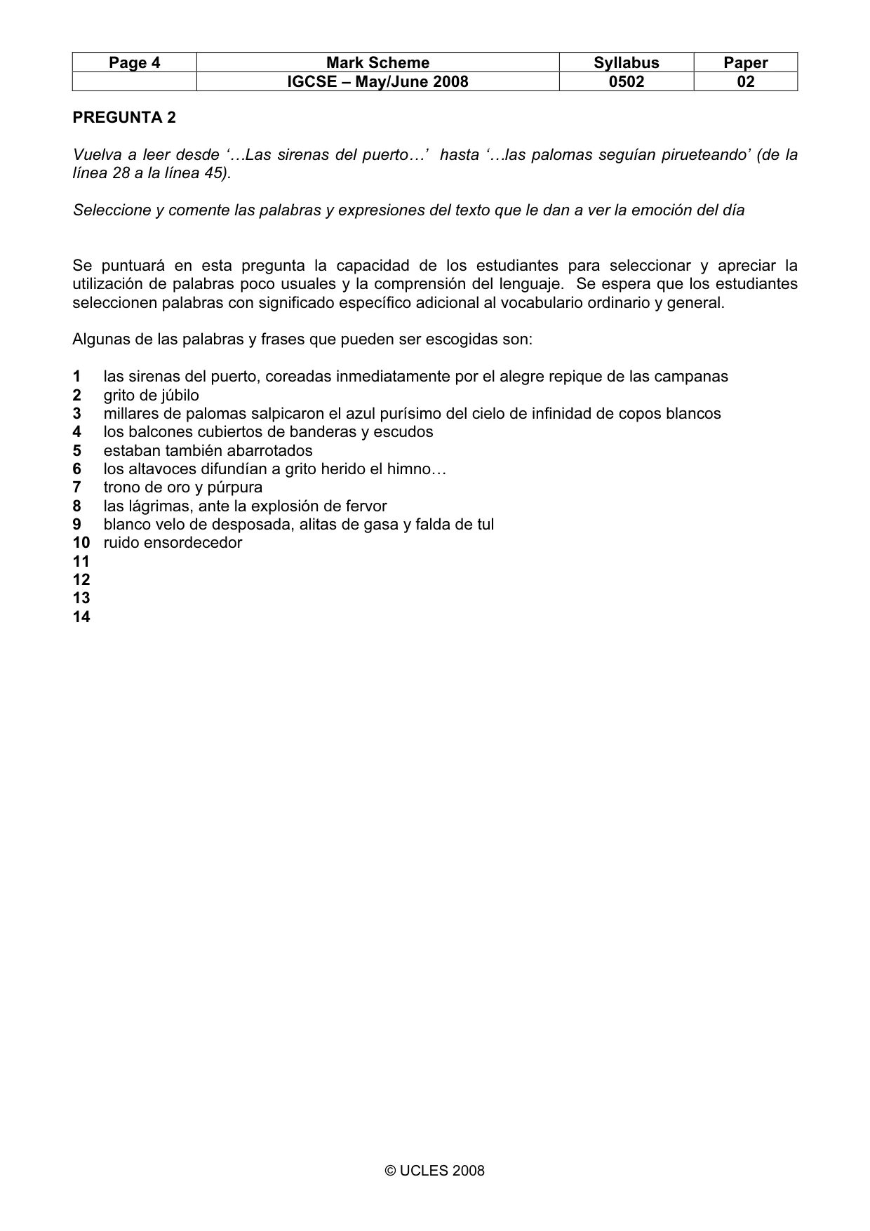 Mark scheme, page 4 of 8