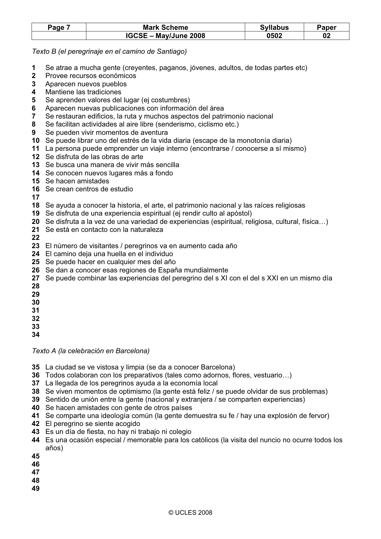 Mark scheme, page 7 of 8