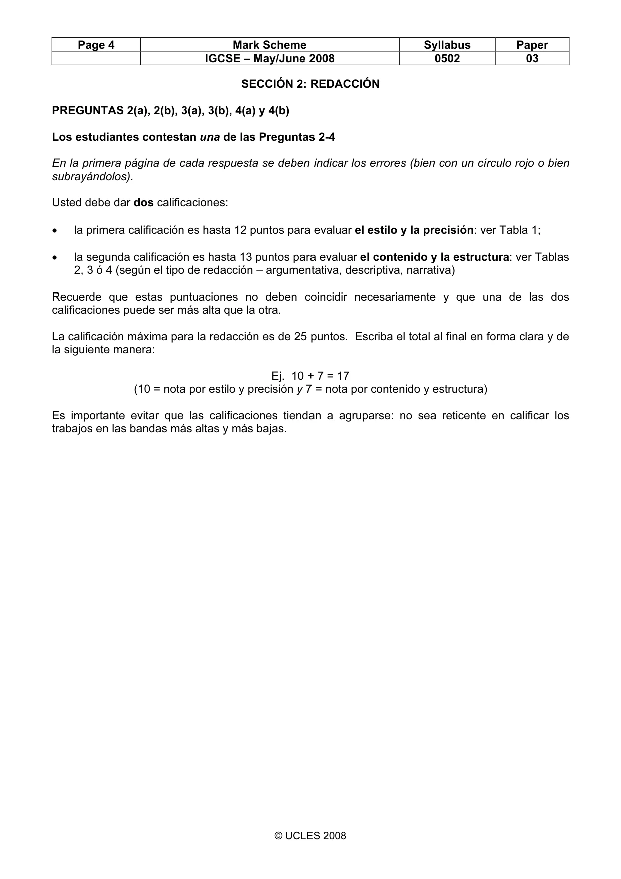 Mark scheme, page 4 of 8