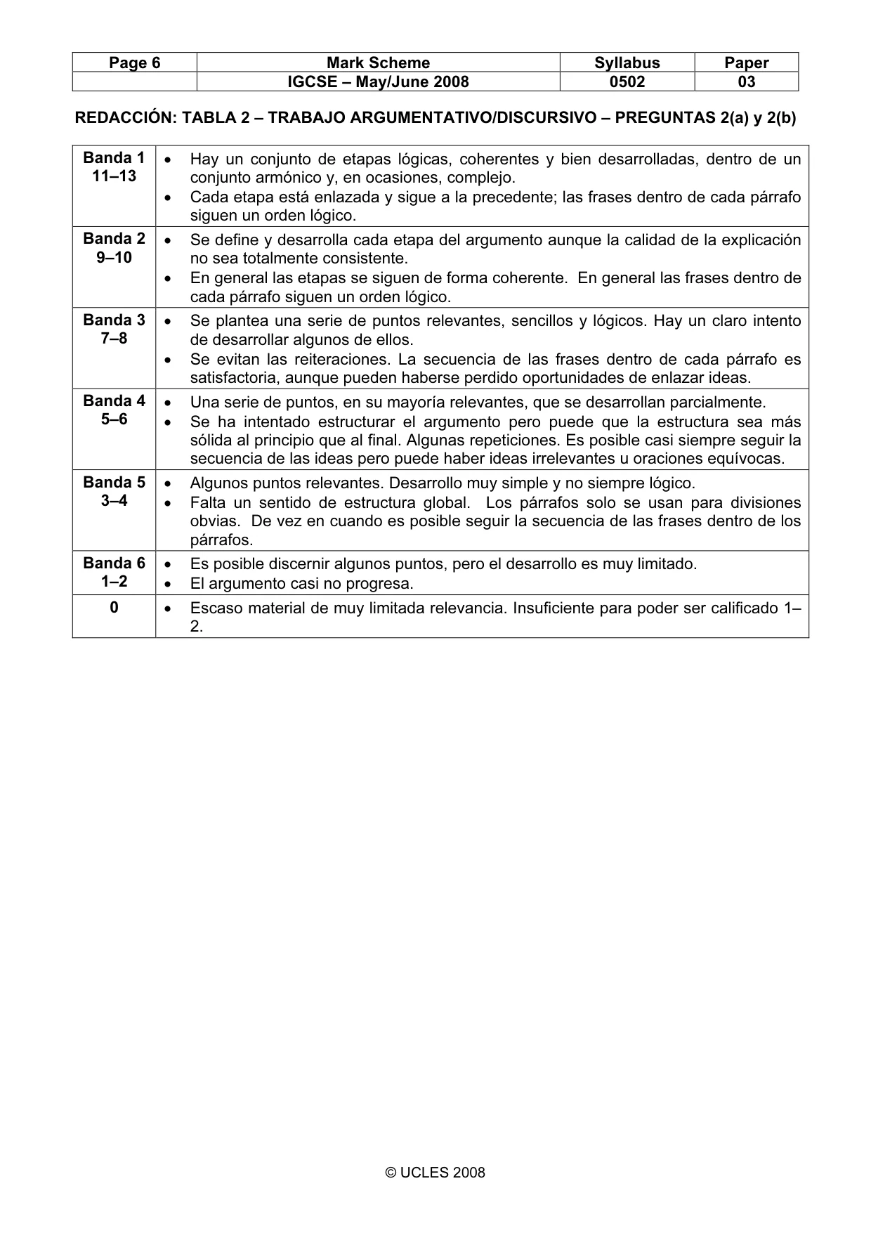 Mark scheme, page 6 of 8