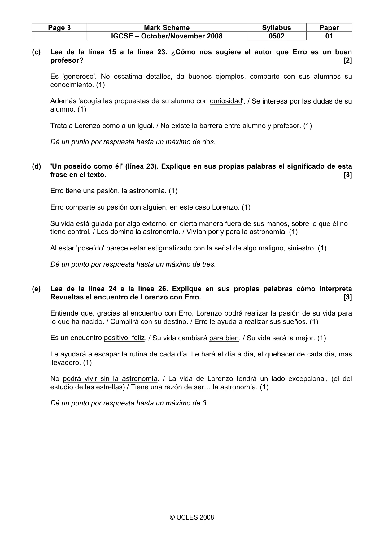 Mark scheme, page 3 of 7