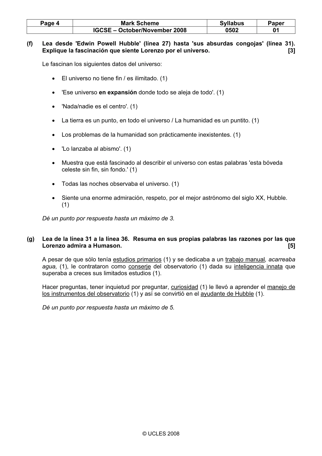 Mark scheme, page 4 of 7