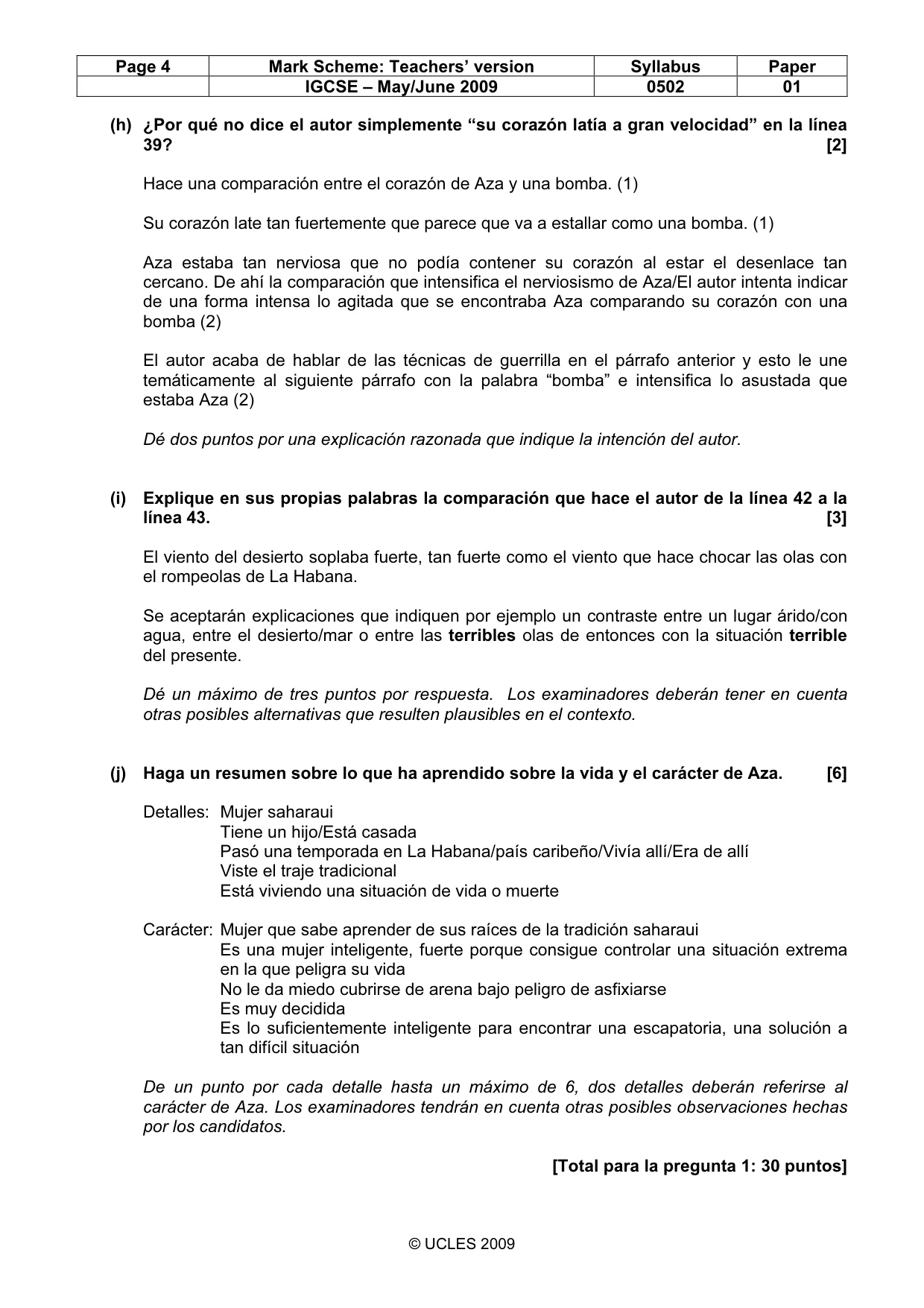 Mark scheme, page 4 of 6