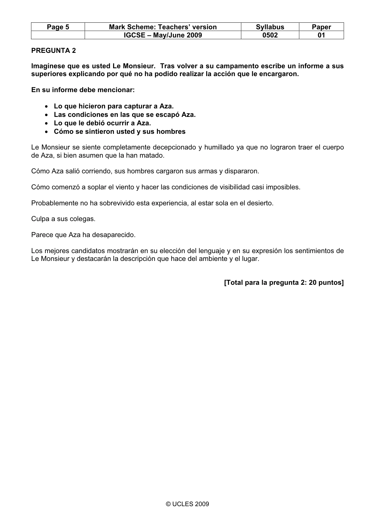 Mark scheme, page 5 of 6