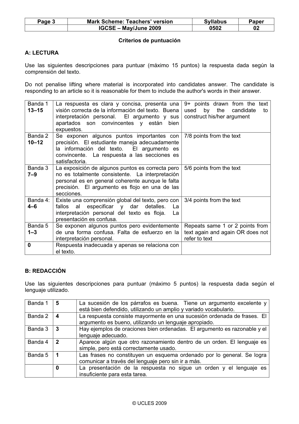 Mark scheme, page 3 of 7