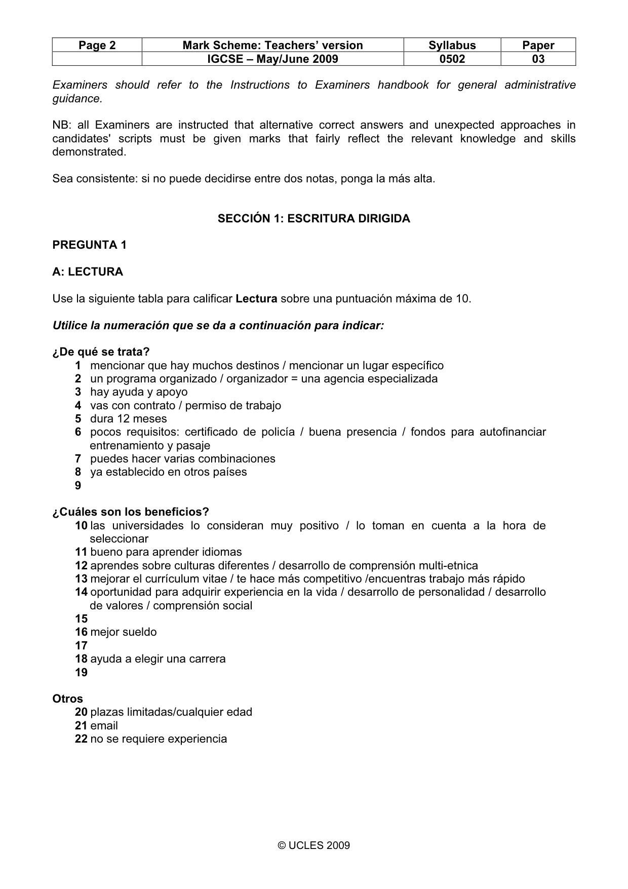 Mark scheme, page 2 of 7