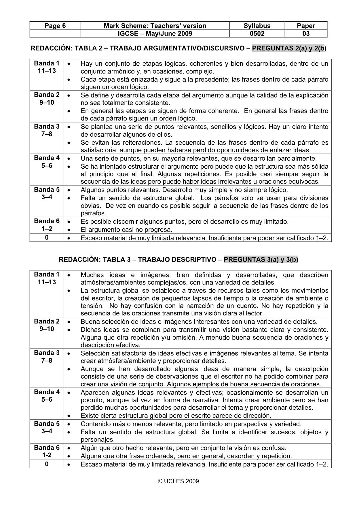 Mark scheme, page 6 of 7