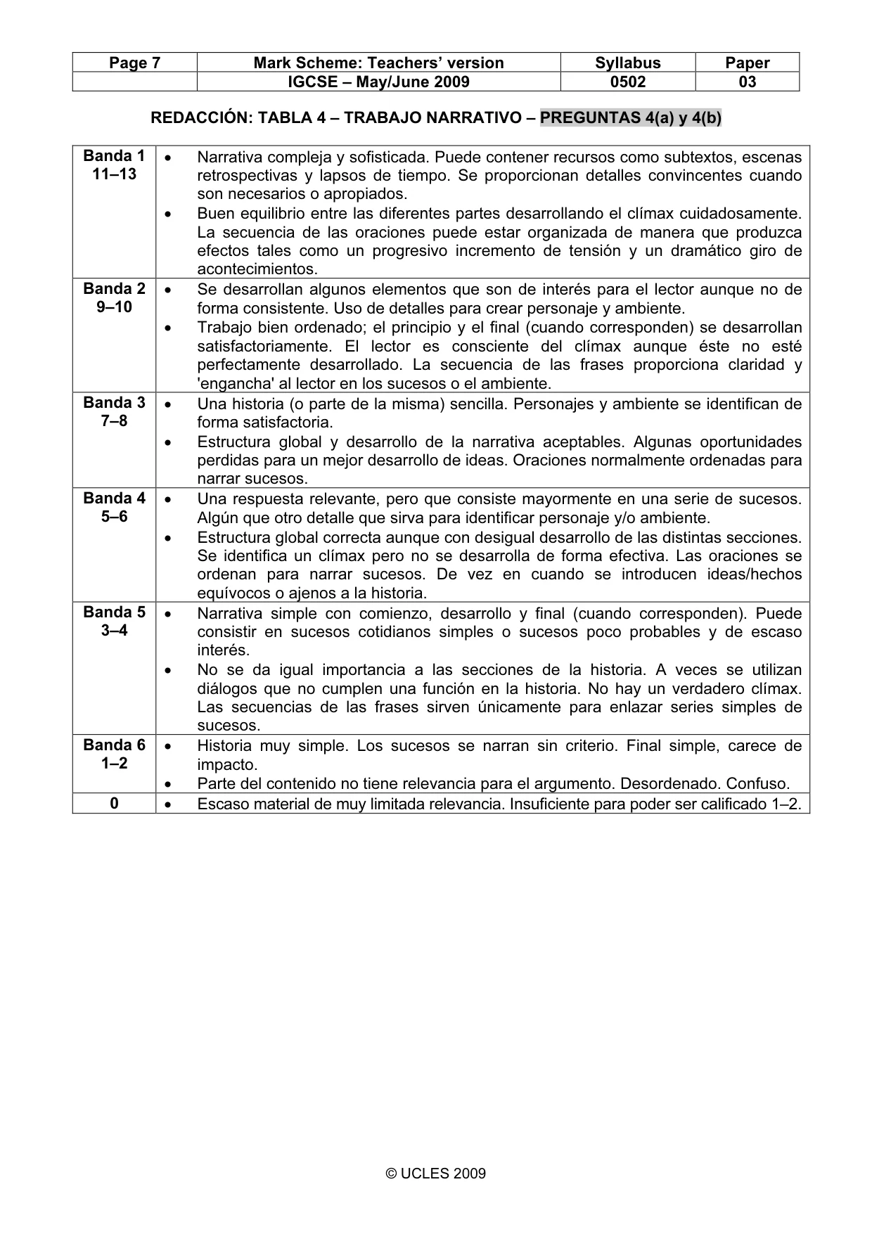 Mark scheme, page 7 of 7