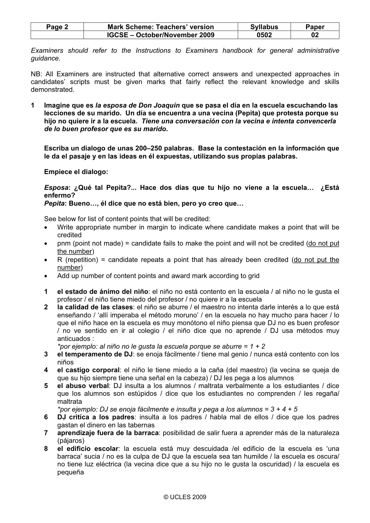 Mark scheme, page 2 of 8