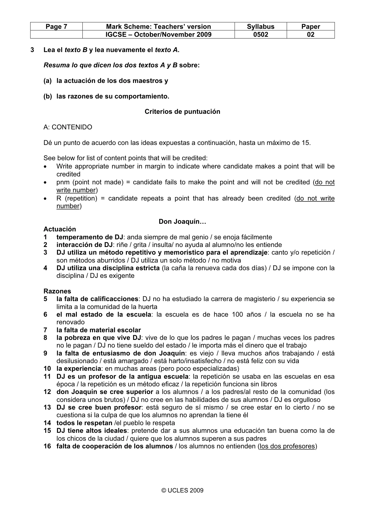 Mark scheme, page 7 of 8