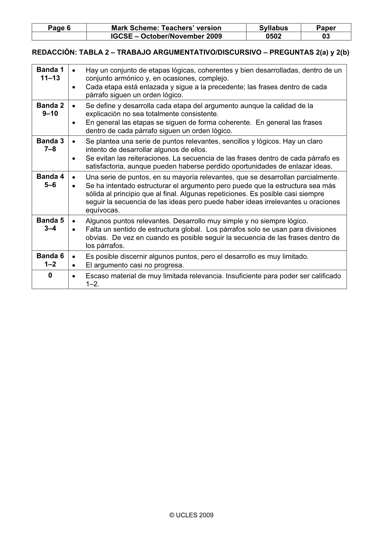 Mark scheme, page 6 of 8