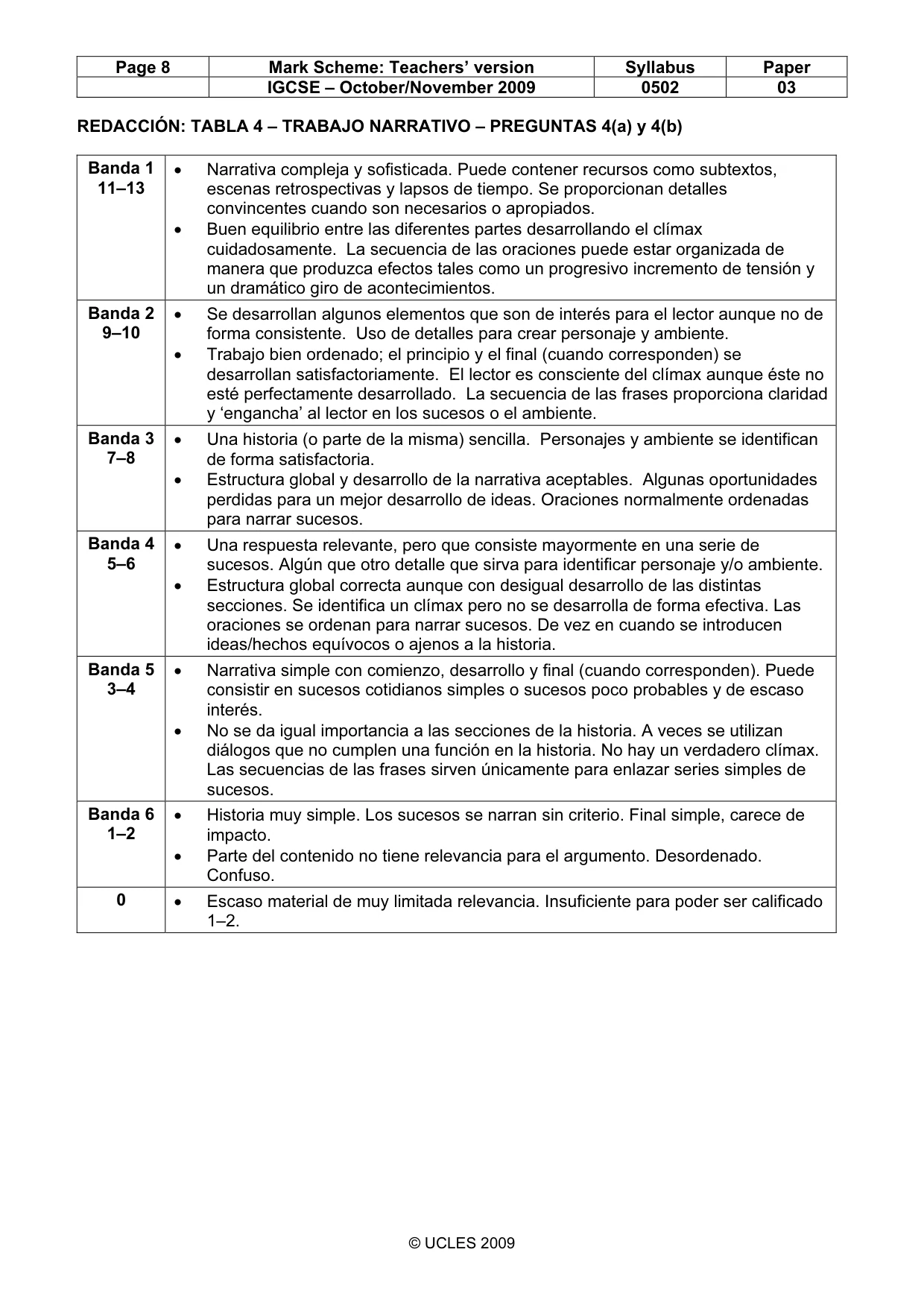 Mark scheme, page 8 of 8