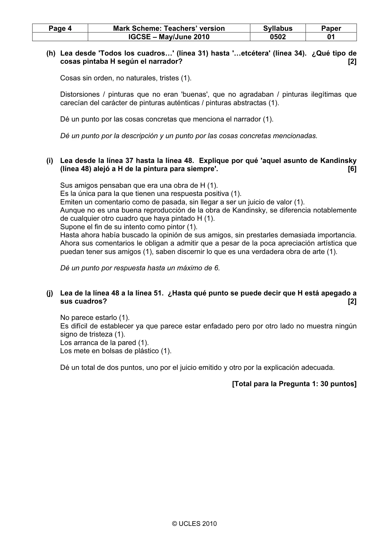Mark scheme, page 4 of 6