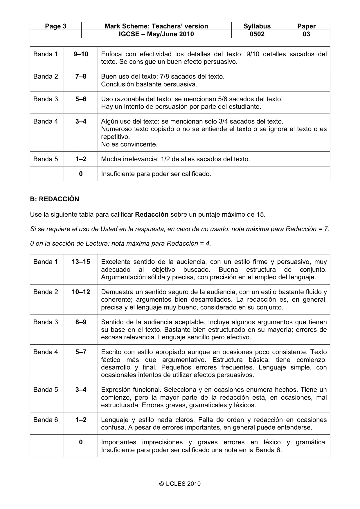 Mark scheme, page 3 of 8
