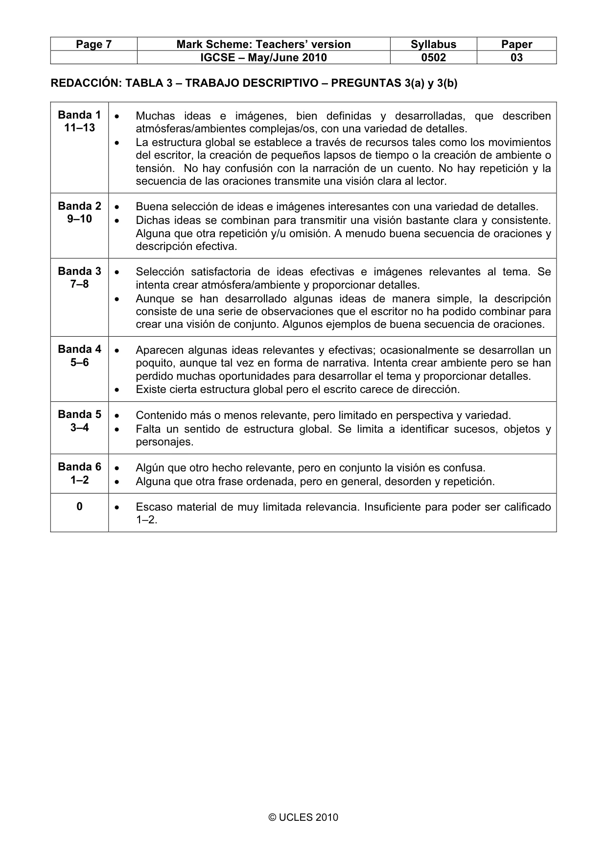 Mark scheme, page 7 of 8