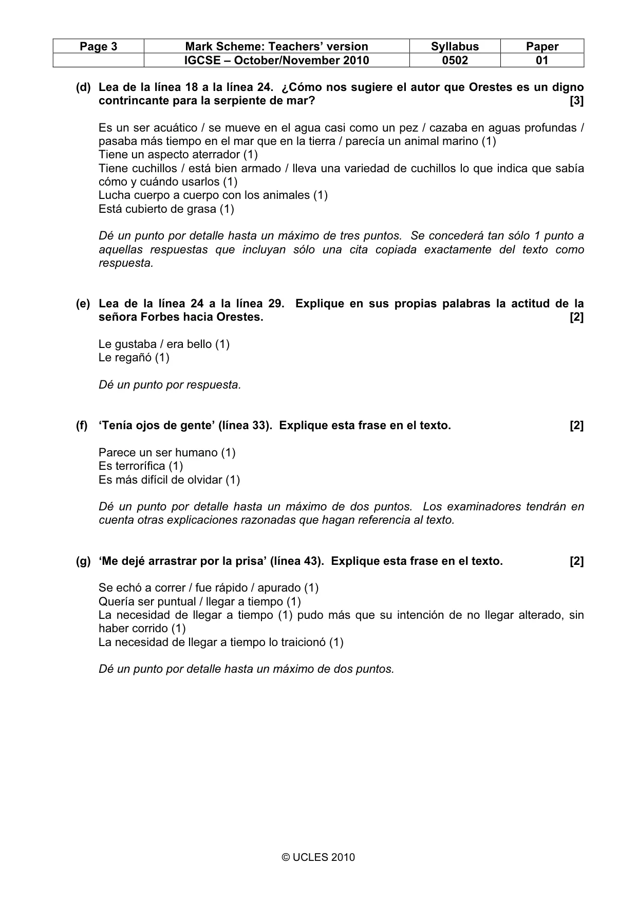 Mark scheme, page 3 of 6