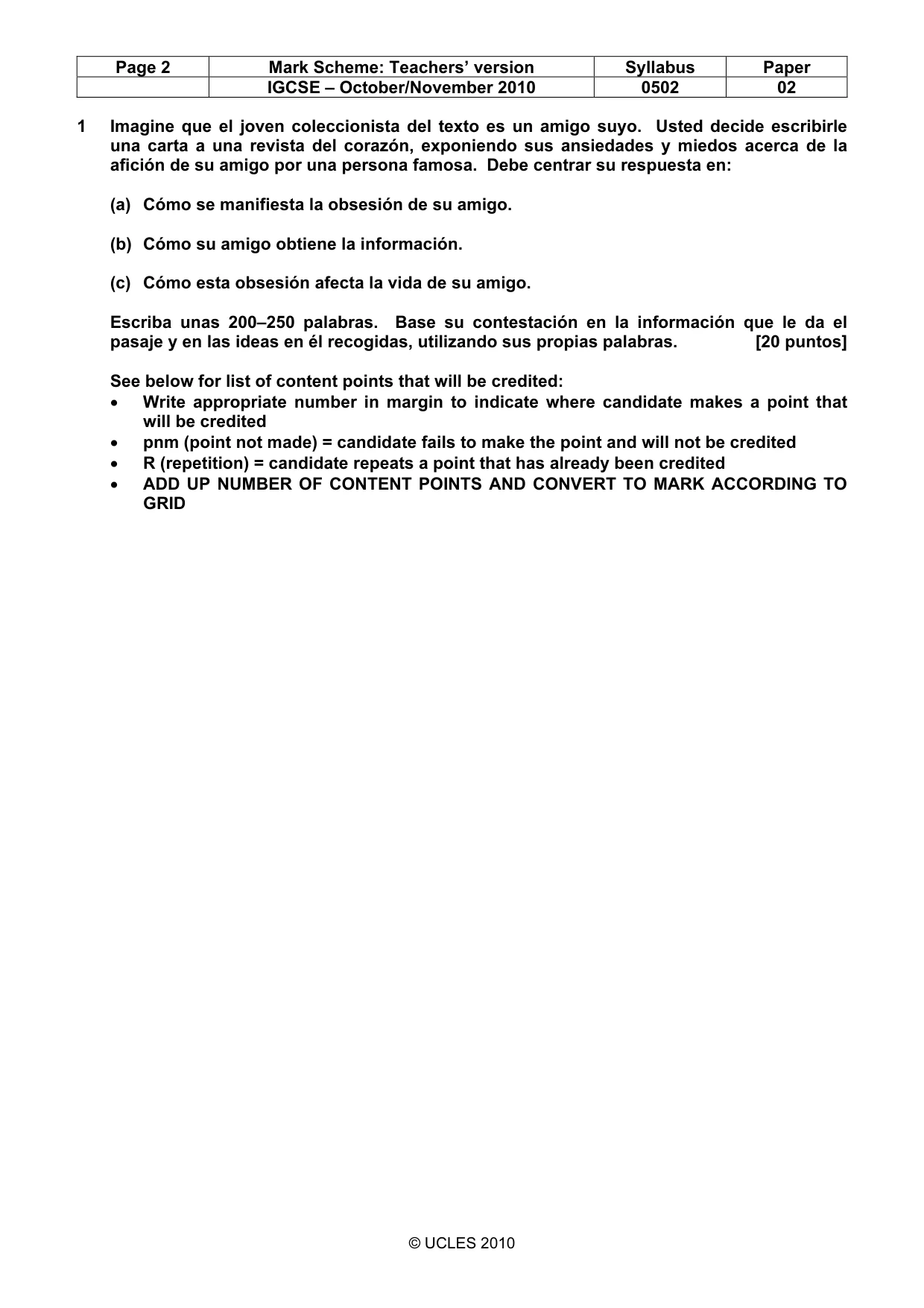 Mark scheme, page 2 of 10