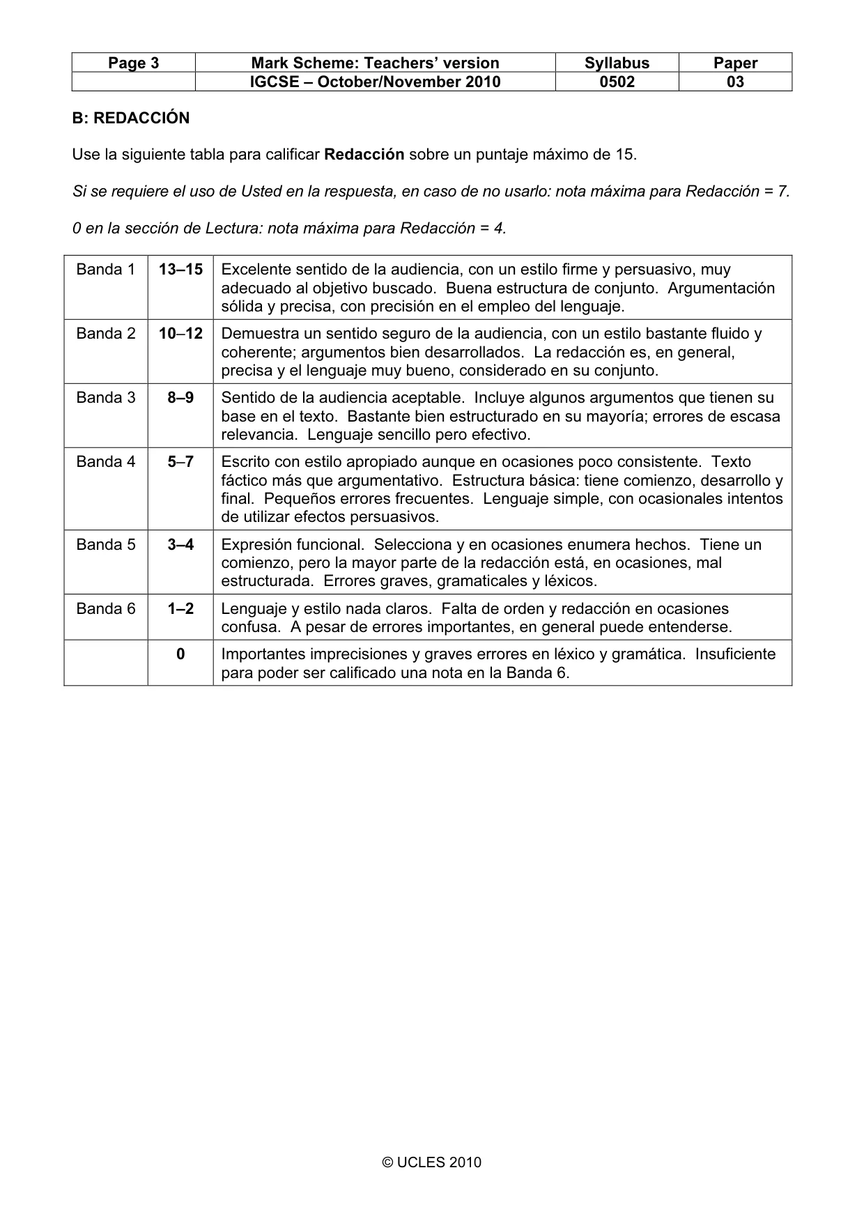 Mark scheme, page 3 of 8