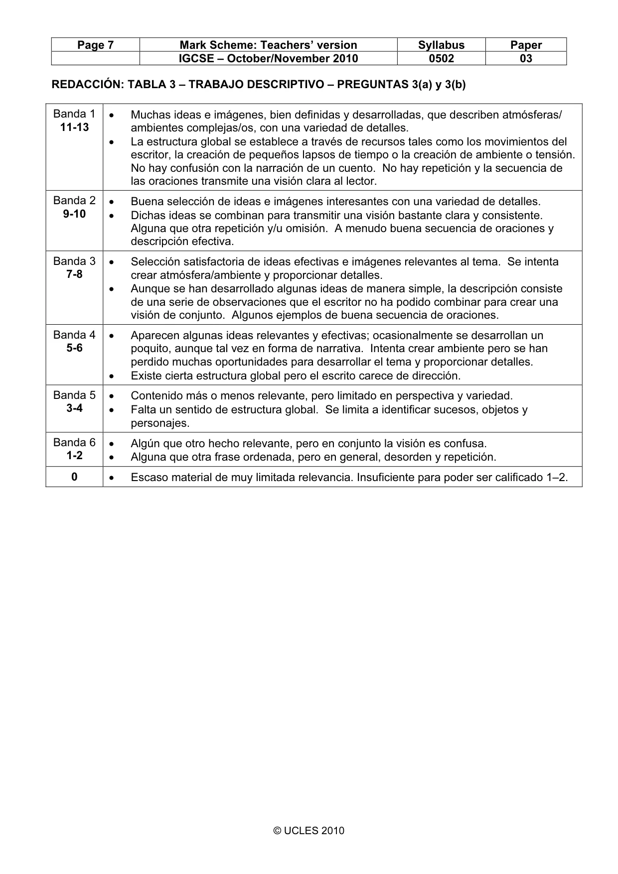 Mark scheme, page 7 of 8