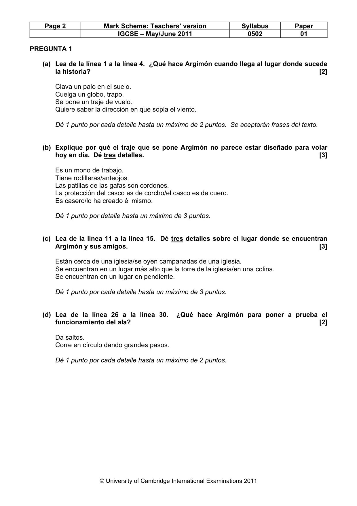Mark scheme, page 2 of 6
