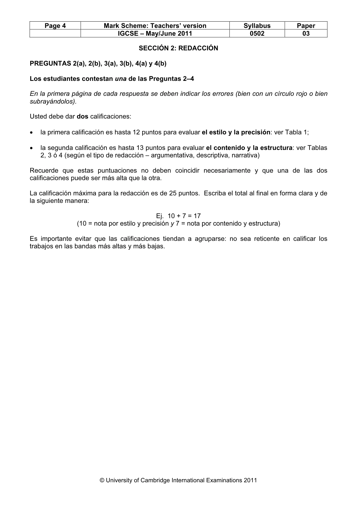 Mark scheme, page 4 of 8