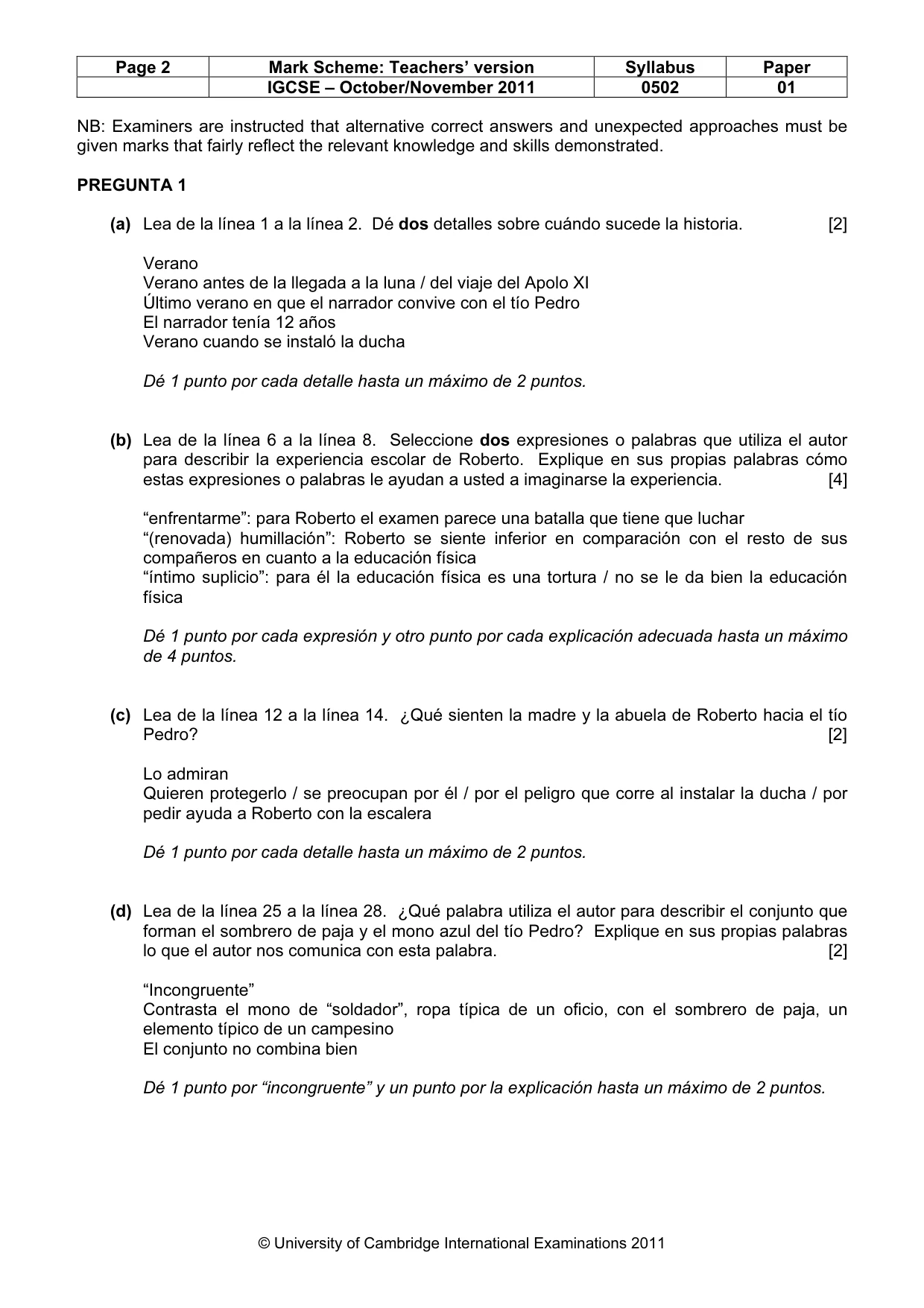 Mark scheme, page 2 of 6
