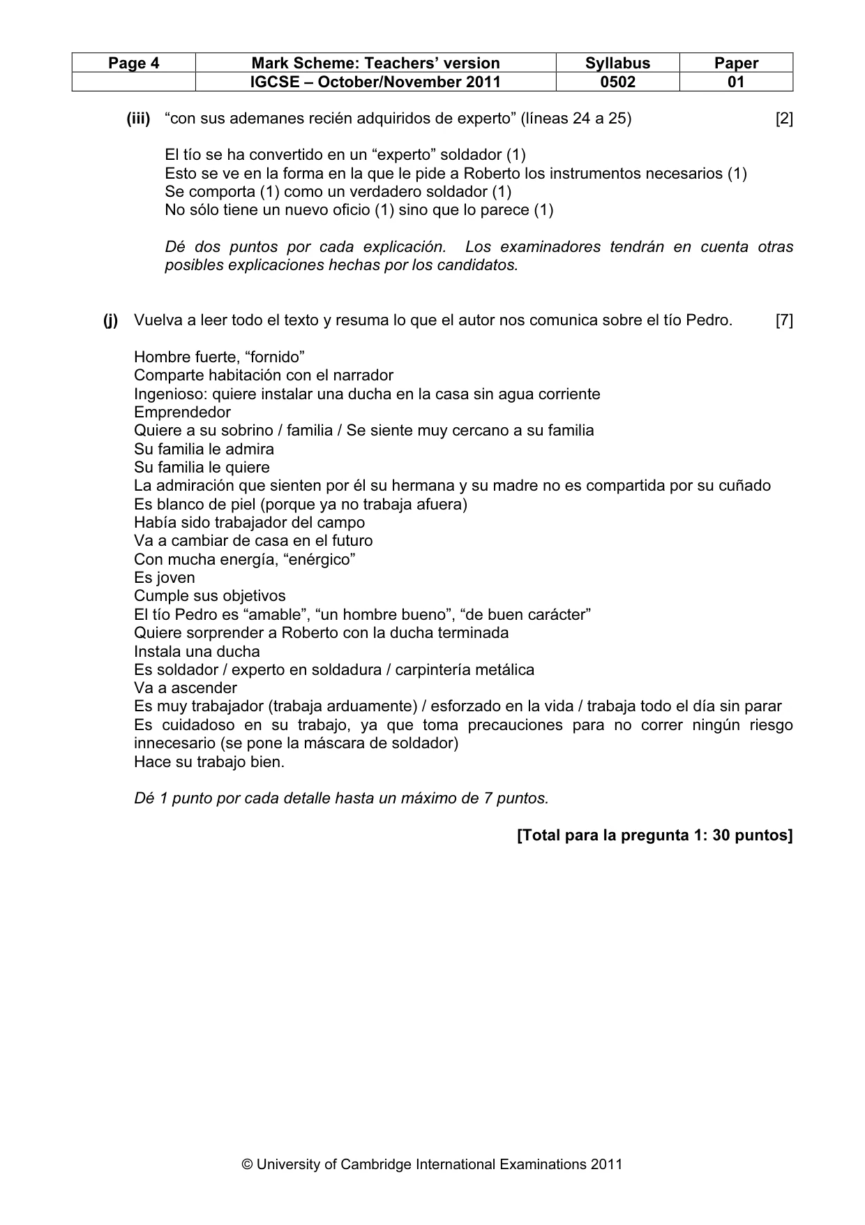 Mark scheme, page 4 of 6