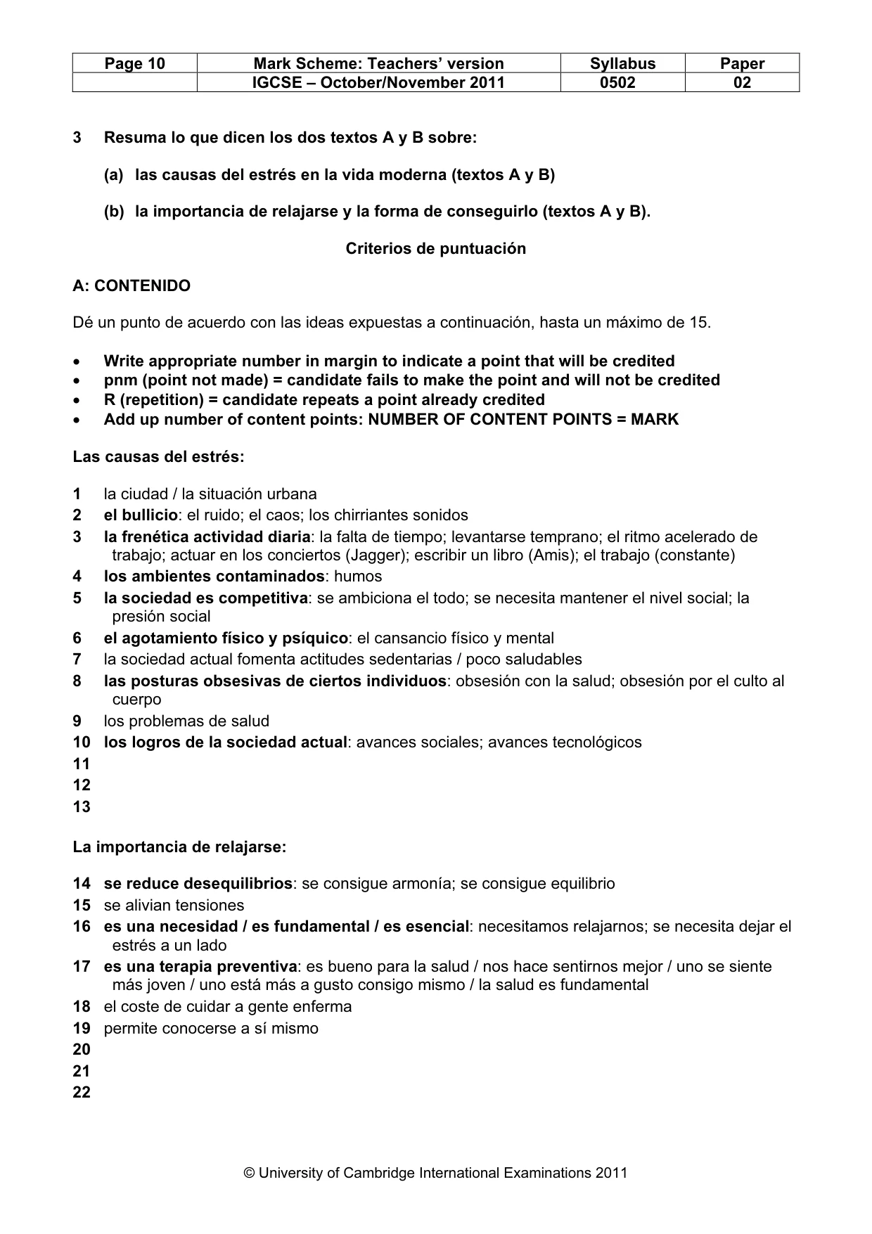 Mark scheme, page 10 of 11