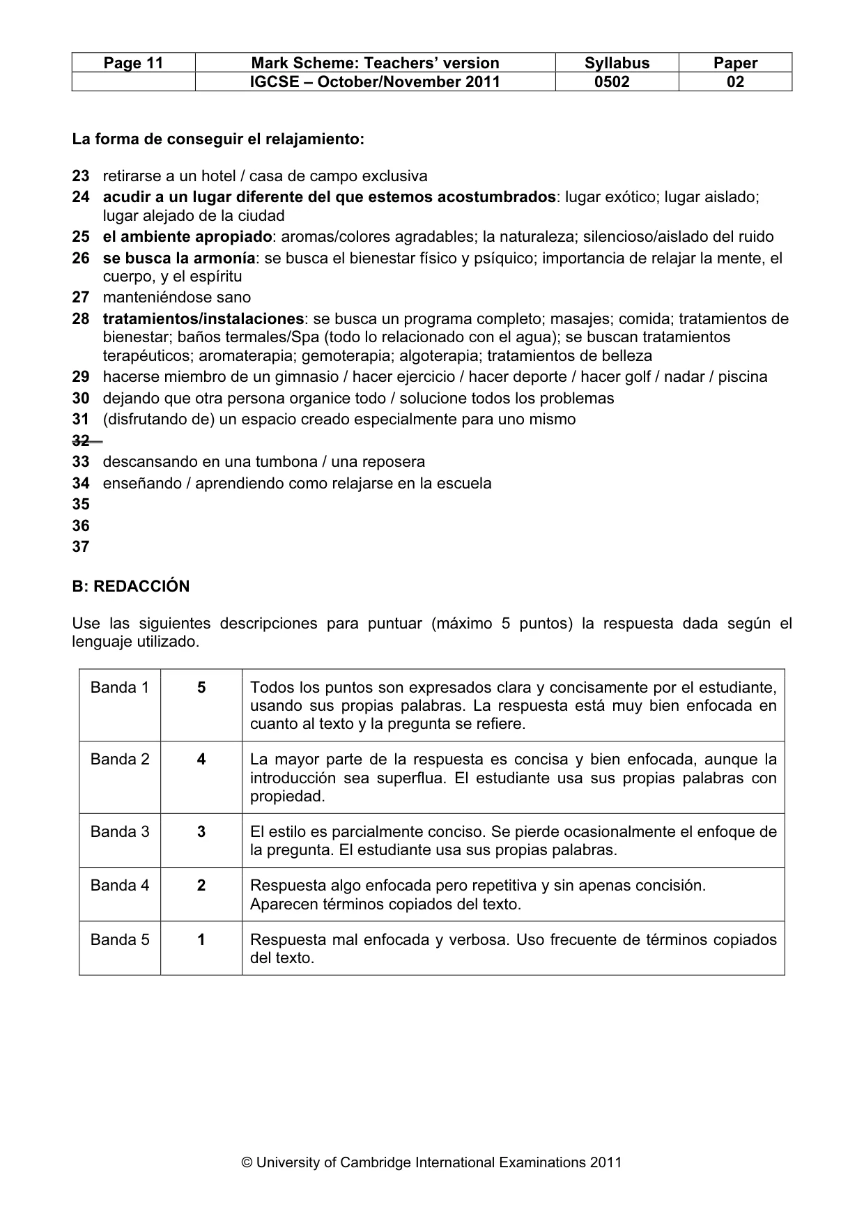 Mark scheme, page 11 of 11