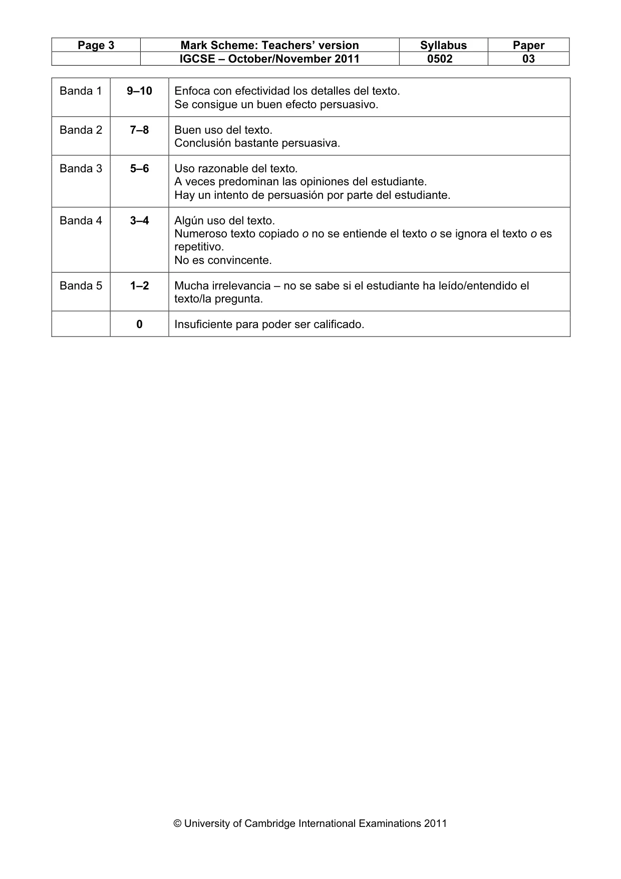 Mark scheme, page 3 of 9