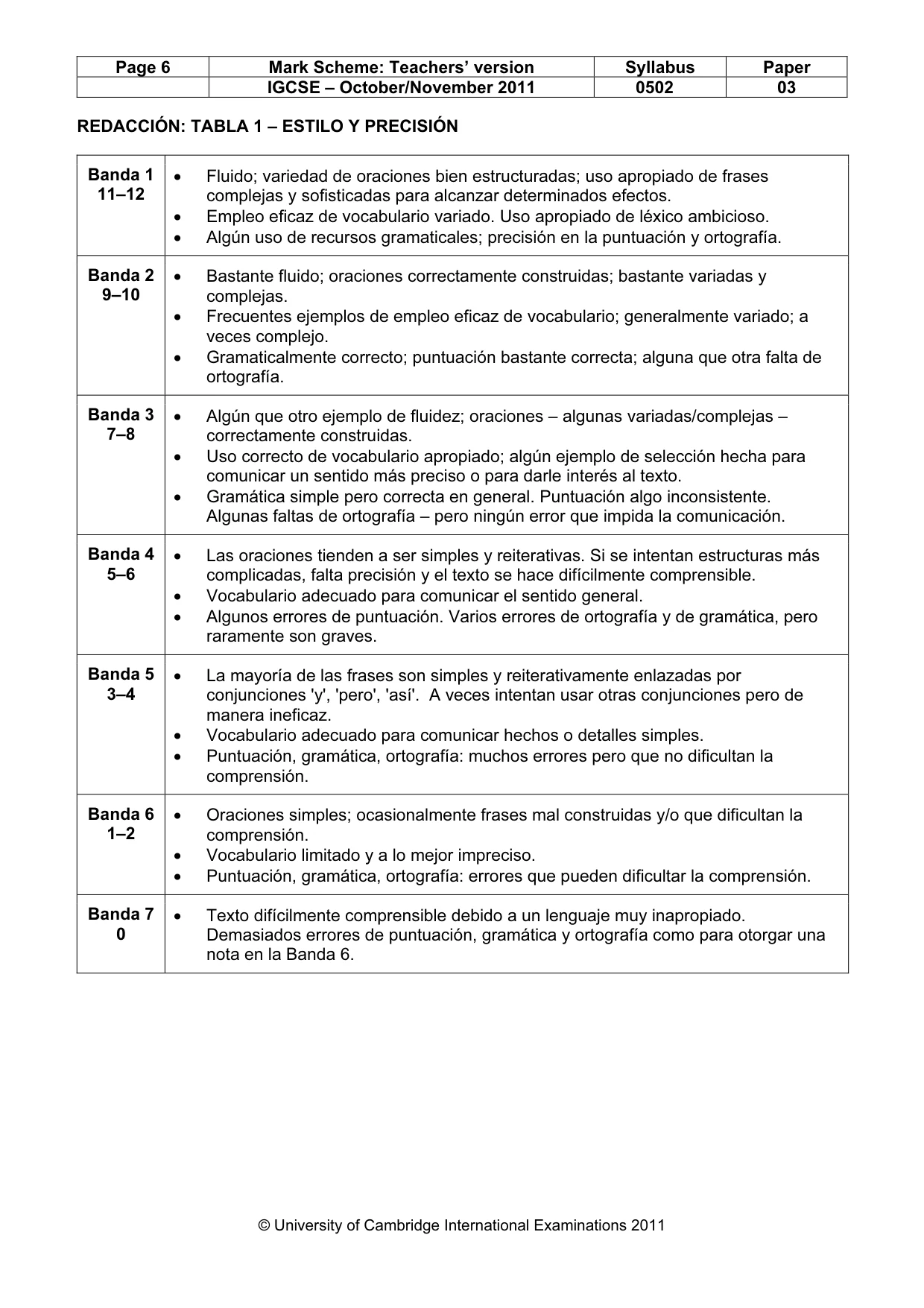 Mark scheme, page 6 of 9