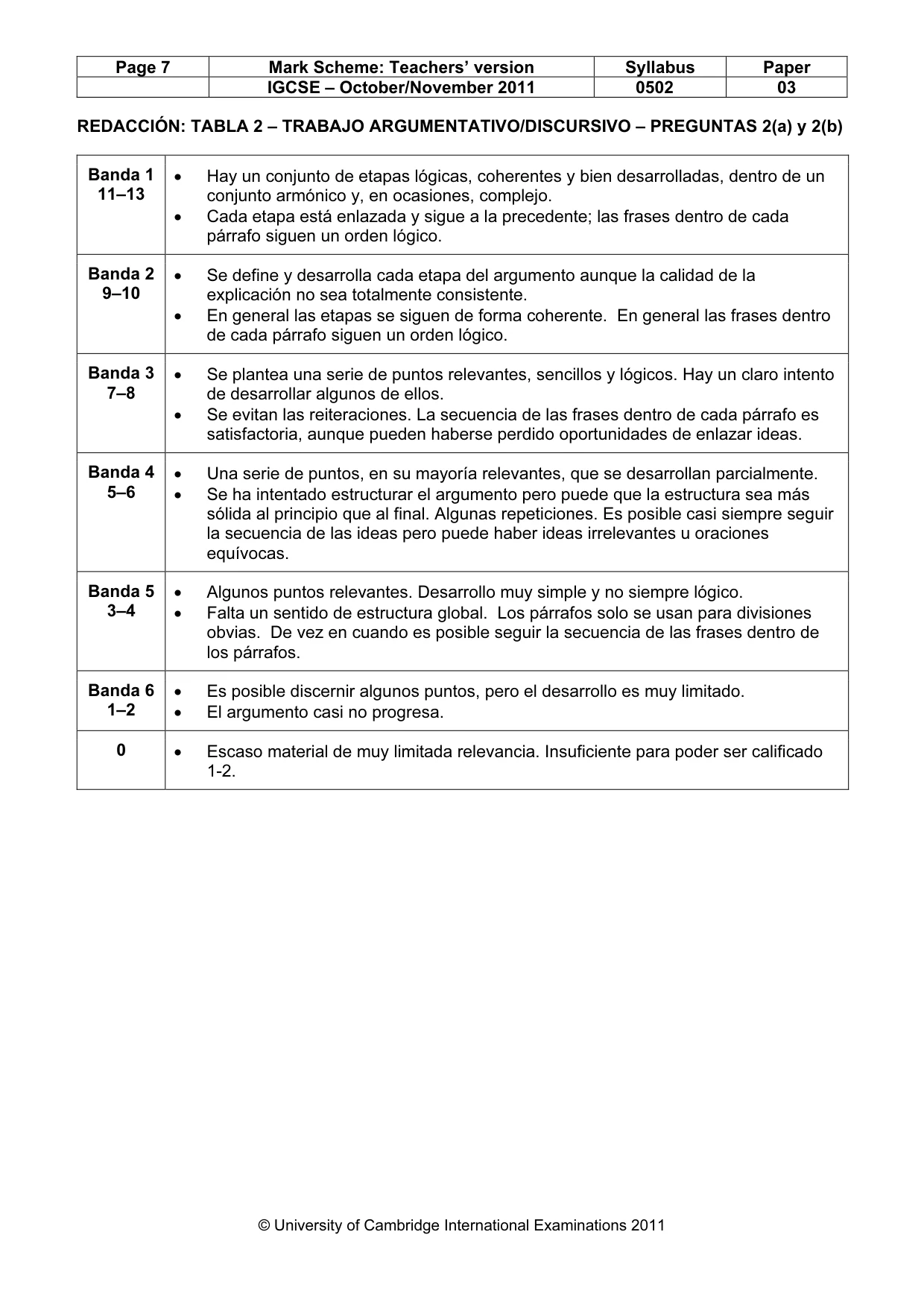 Mark scheme, page 7 of 9