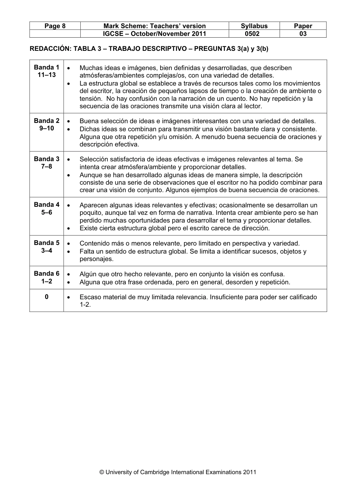 Mark scheme, page 8 of 9