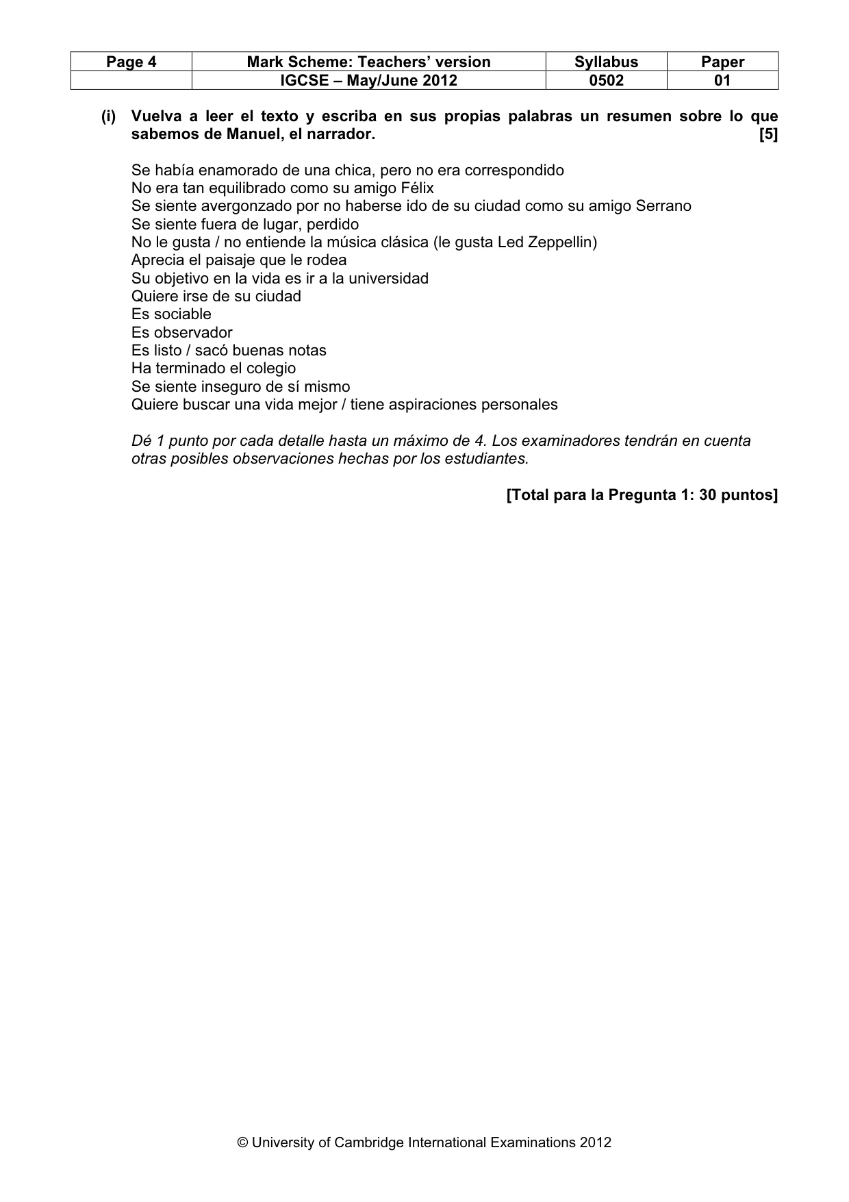 Mark scheme, page 4 of 6