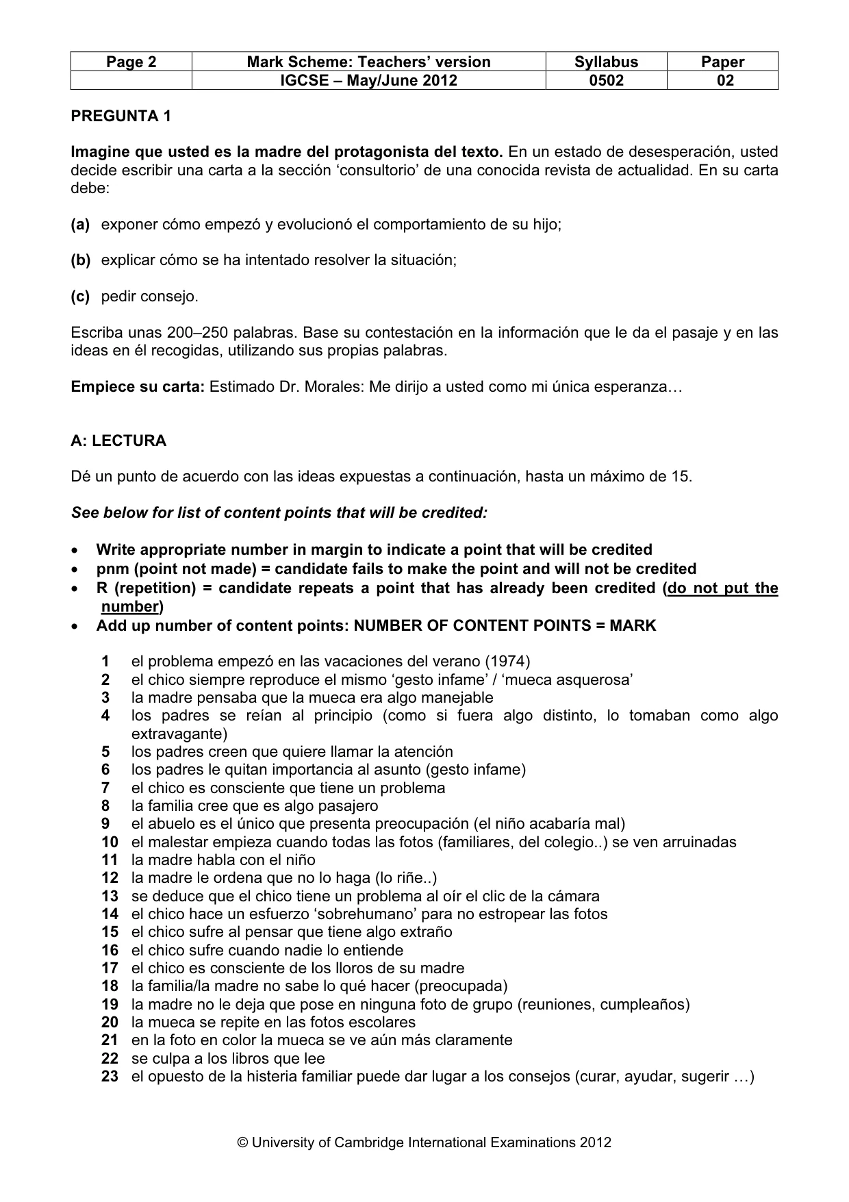 Mark scheme, page 2 of 9