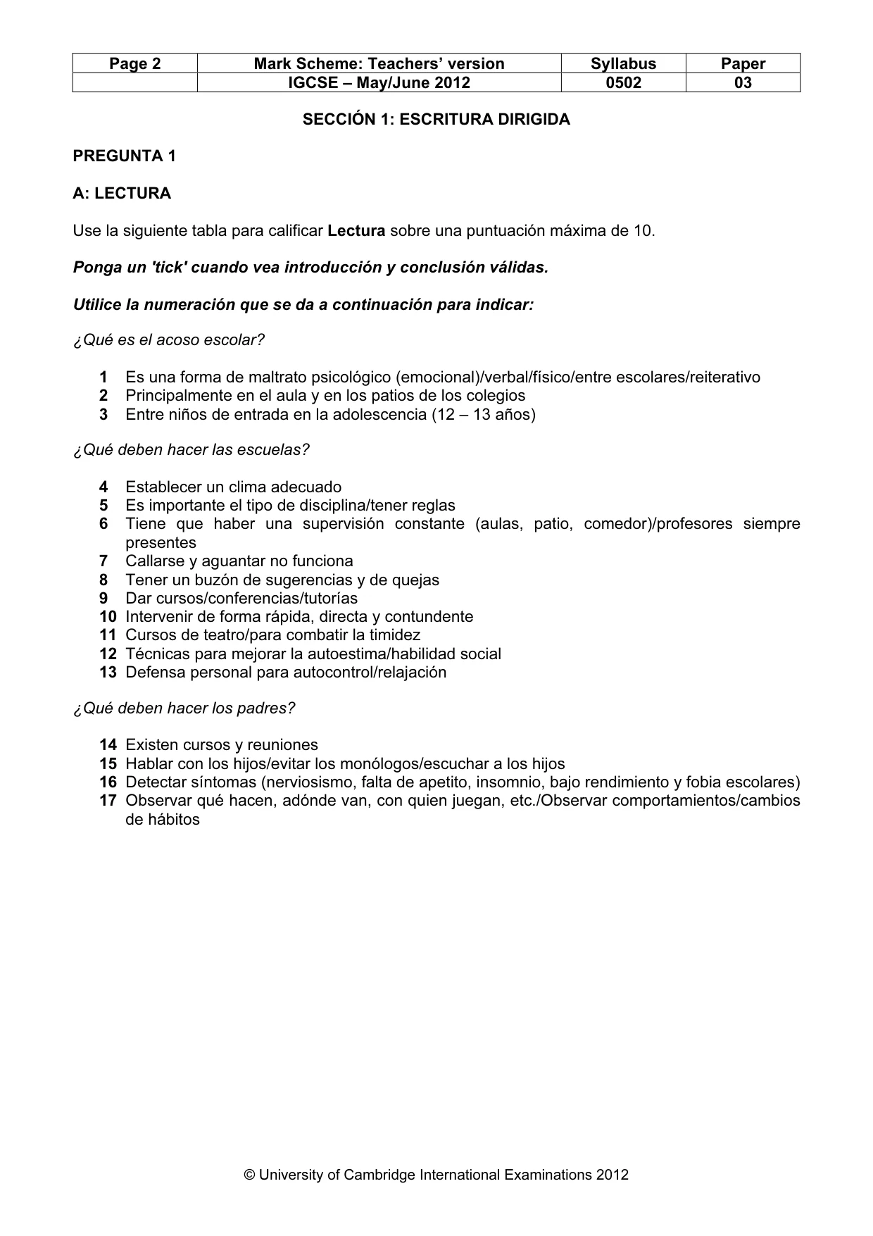 Mark scheme, page 2 of 8