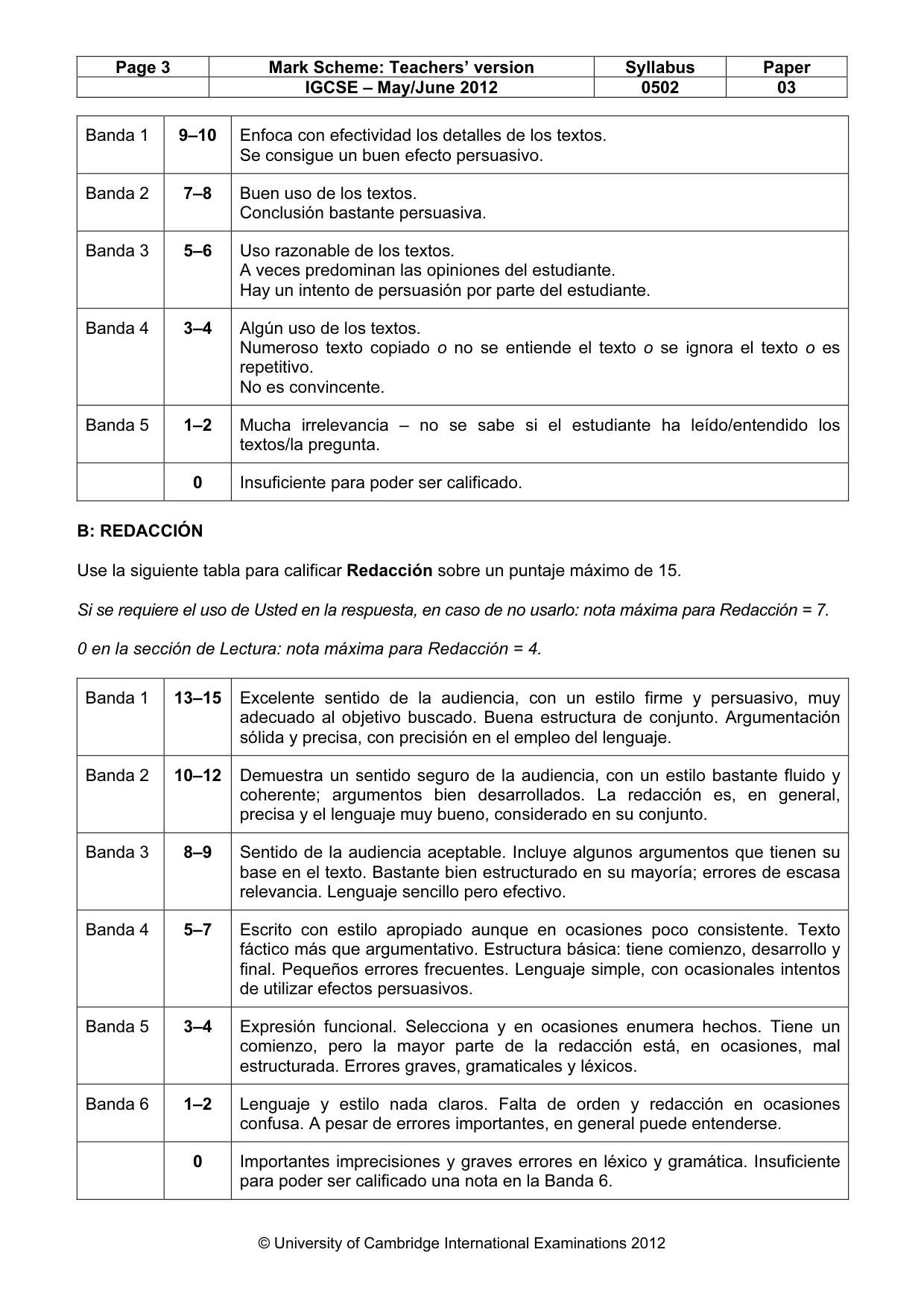 Mark scheme, page 3 of 8