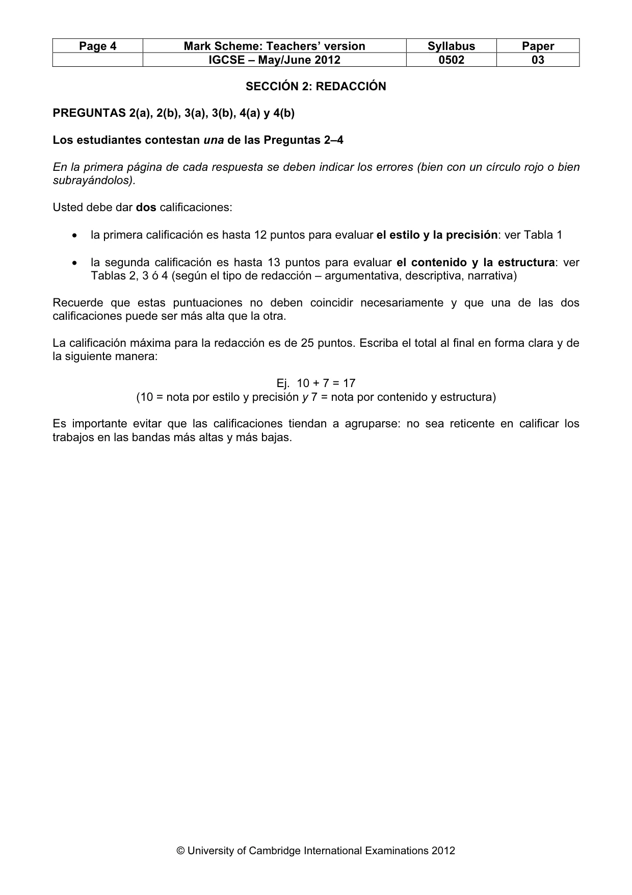 Mark scheme, page 4 of 8