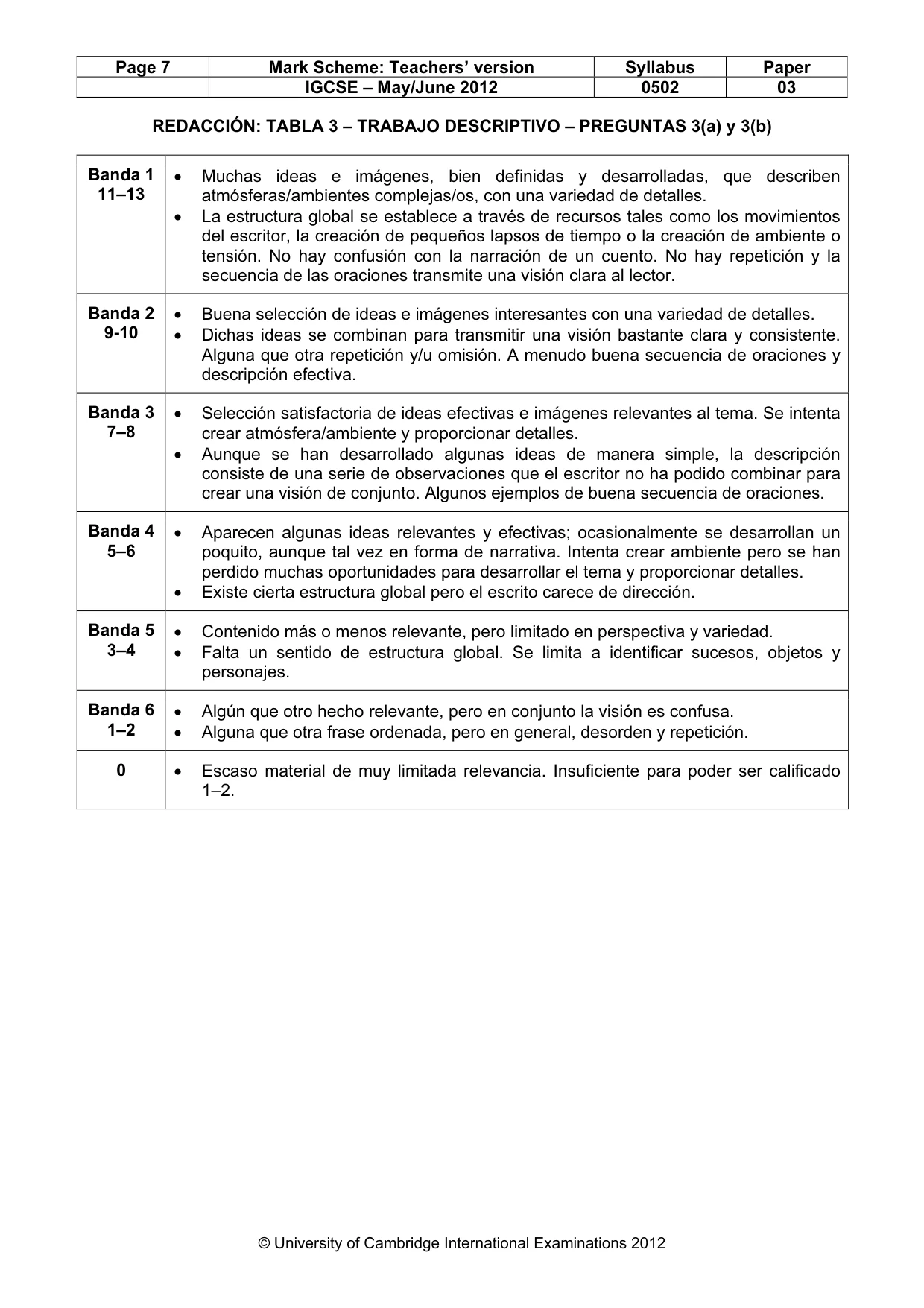 Mark scheme, page 7 of 8