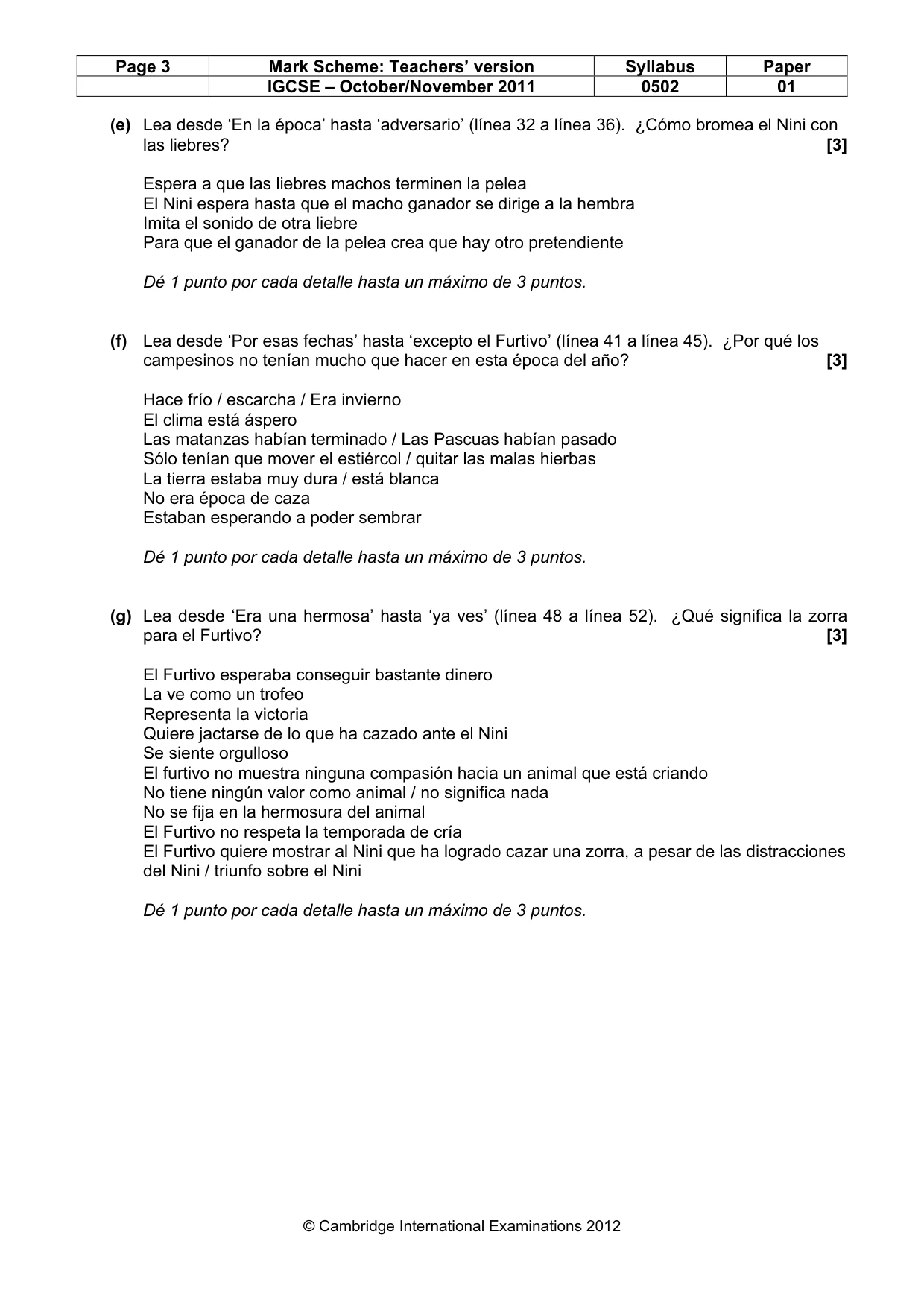 Mark scheme, page 3 of 6