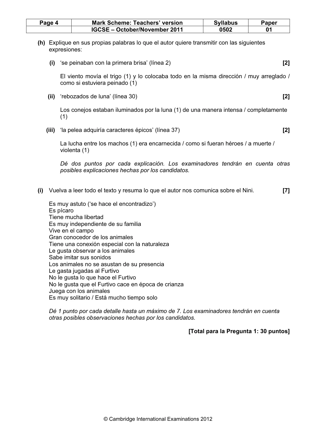 Mark scheme, page 4 of 6