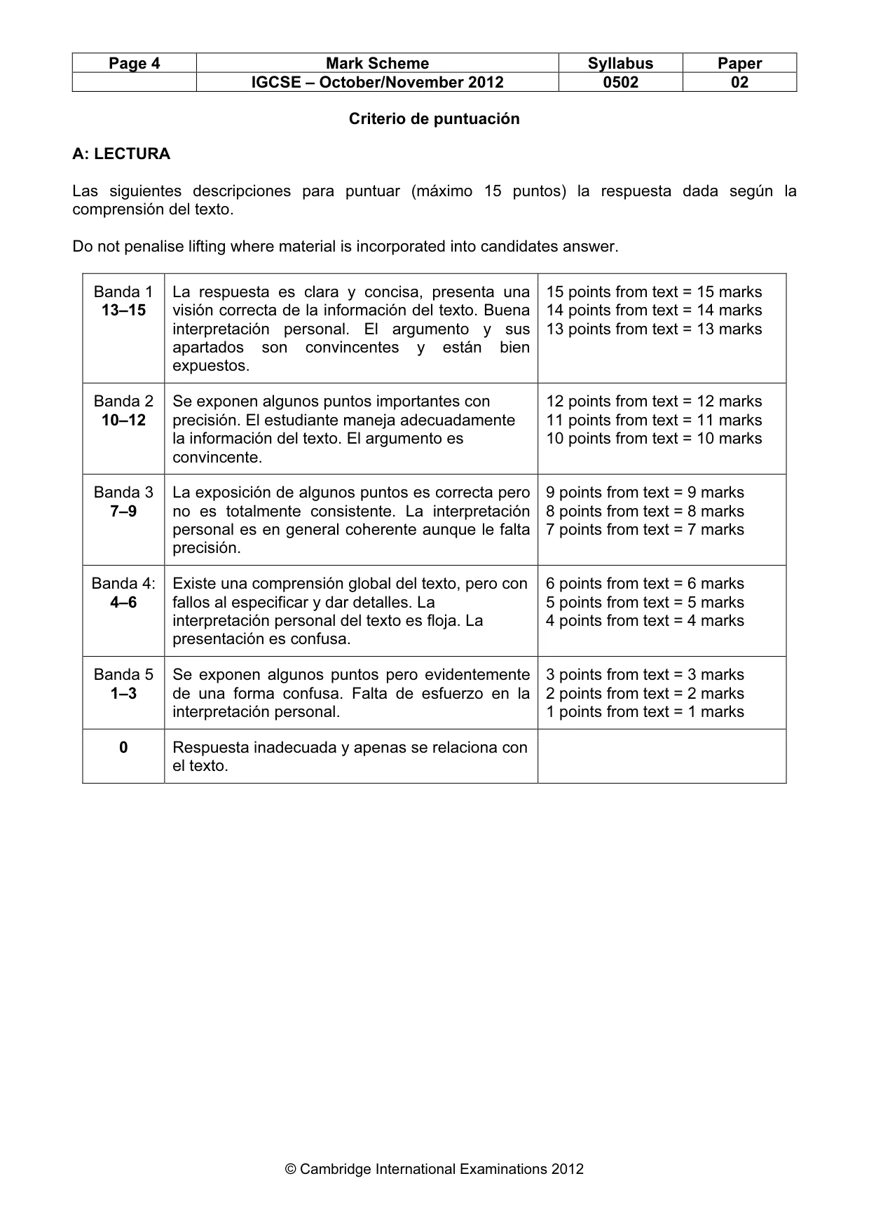 Mark scheme, page 4 of 10