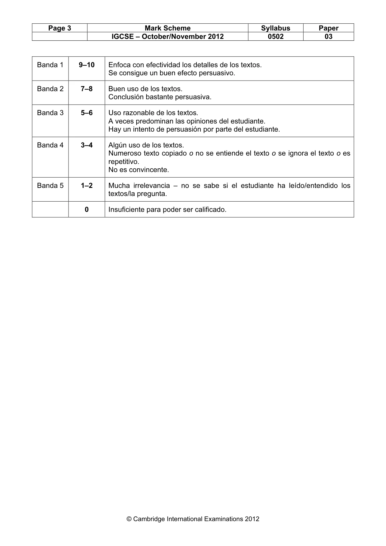 Mark scheme, page 3 of 9