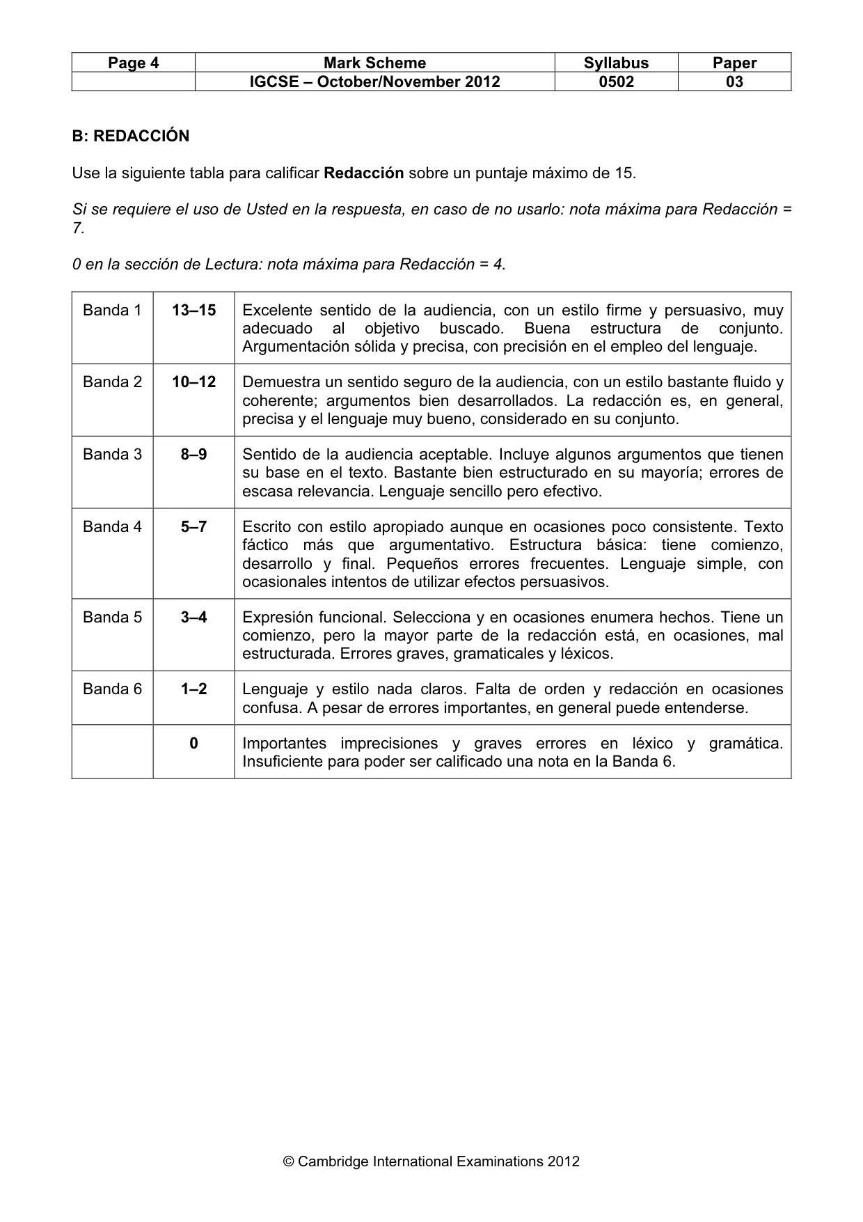 Mark scheme, page 4 of 9