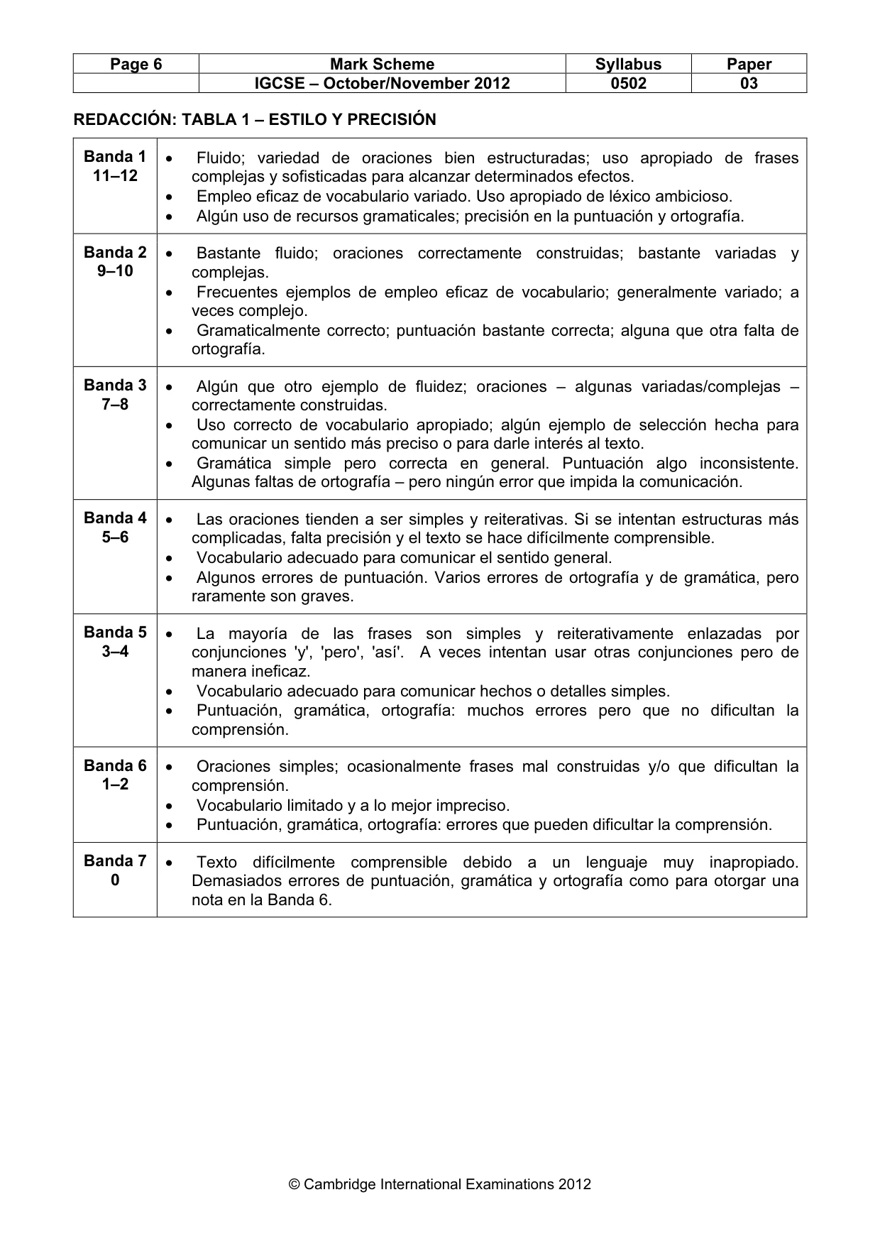 Mark scheme, page 6 of 9