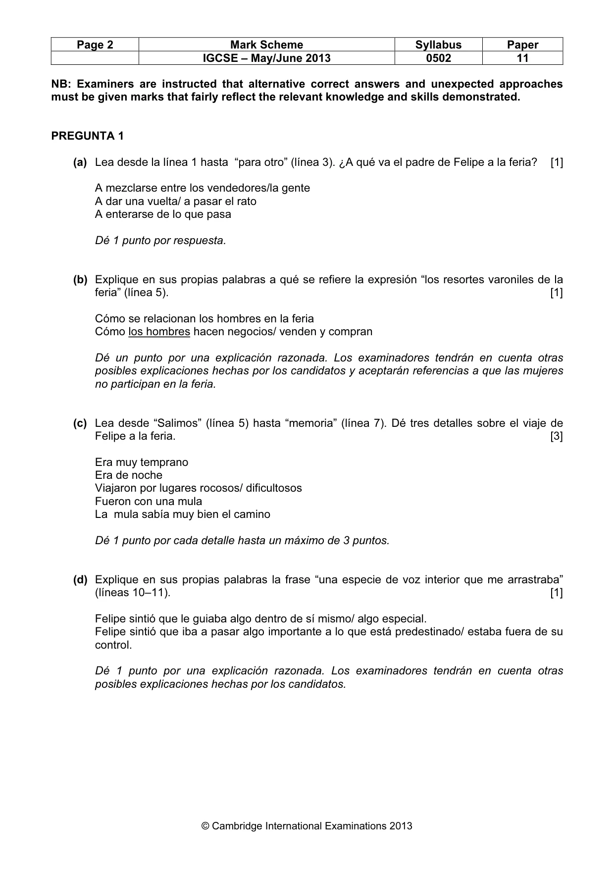 Mark scheme, page 2 of 6